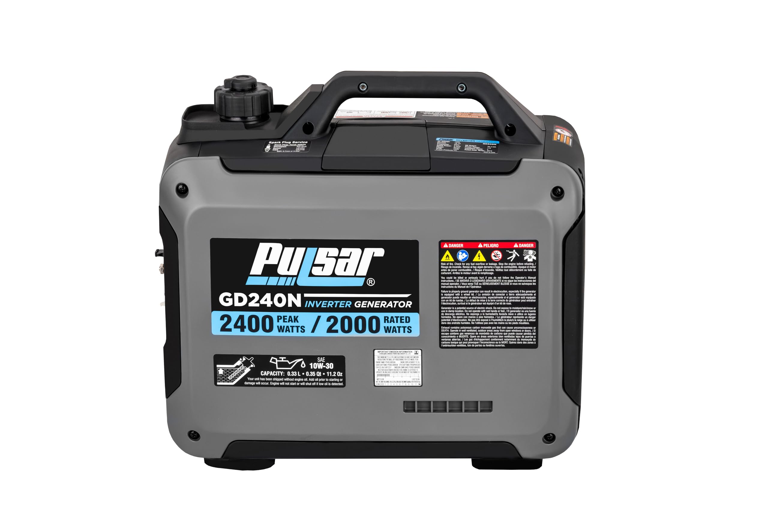 Pulsar 2,400W Portable Gas Powered Quiet Inverter Generator With Usb Outlet & Parallel Capability, Gd240N