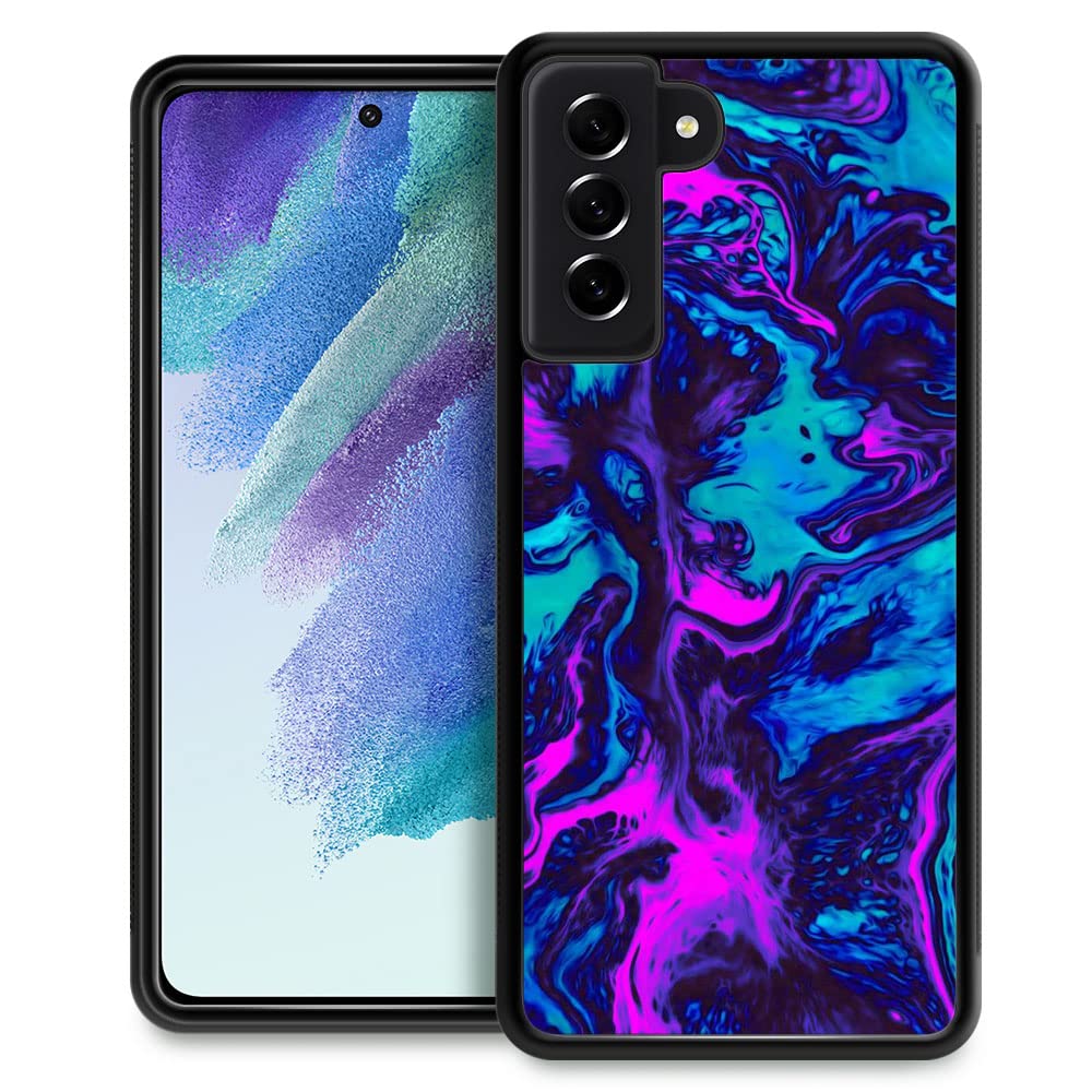Zhegailian Compatible With Samsung Galaxy S23 Case,Purple Blue Quicksand Marble Samsung Galaxy S23 Cases For Girls,Non Slip Soft
