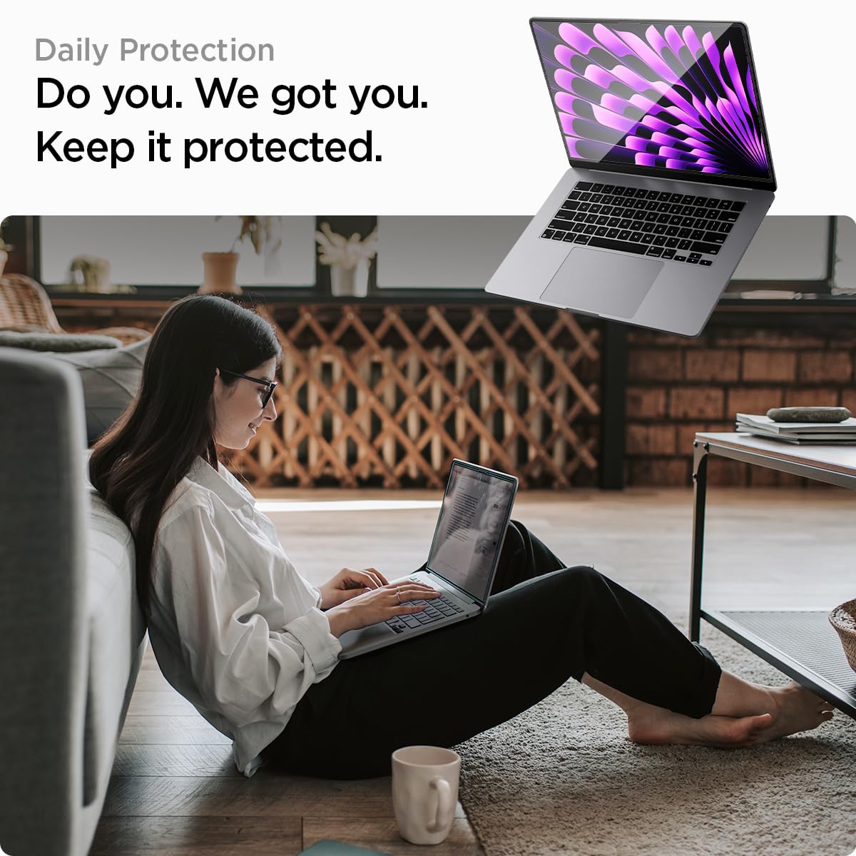 Spigen Tempered Glass Screen Protector [Glas.Tr Slim] Designed For Macbook Air 15 Inch M4 / M3 / M2 (2025/2024 / 2023)   1 Pack