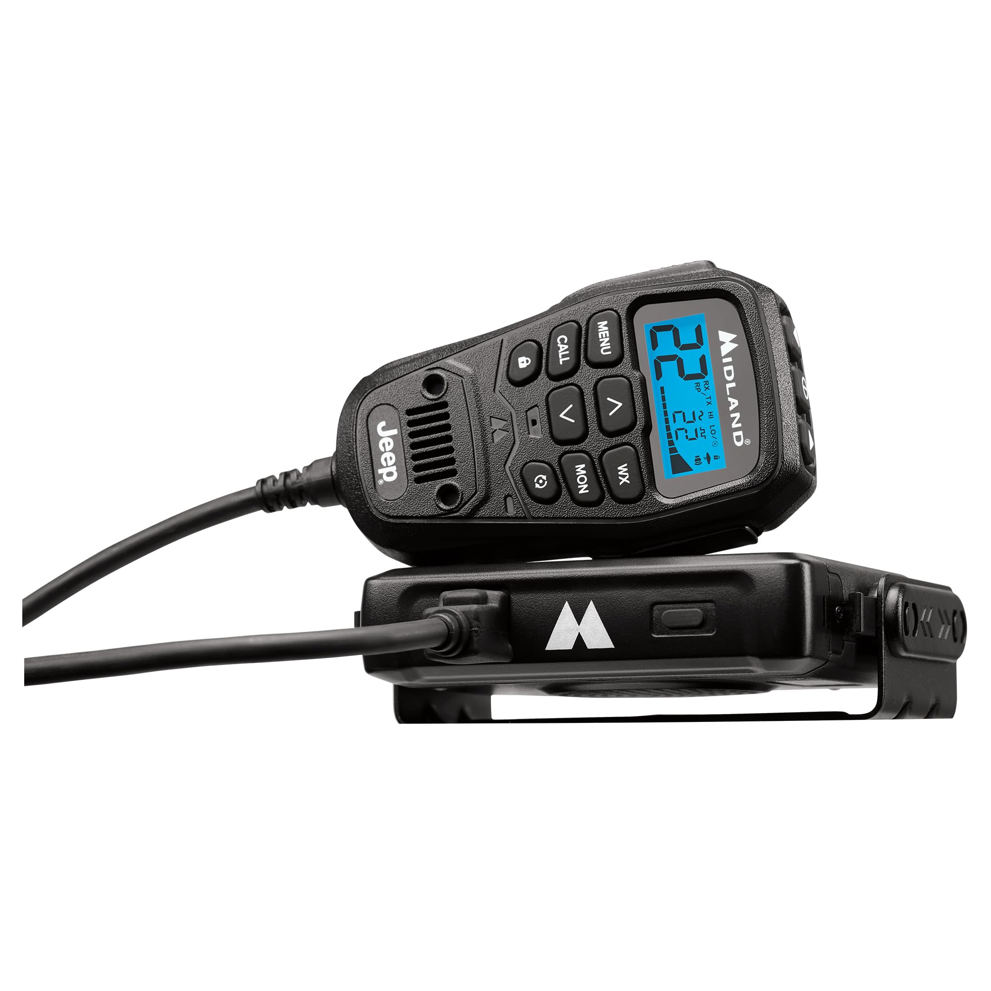 Midland � Mxt275 Jeep� Branded Micromobile� Gmrs Radio � 15 Watts Two Way Radio With Integrated Control Microphone � Overland Tractors Detachable External Magnetic Mount Antenna   8 Repeater Channels