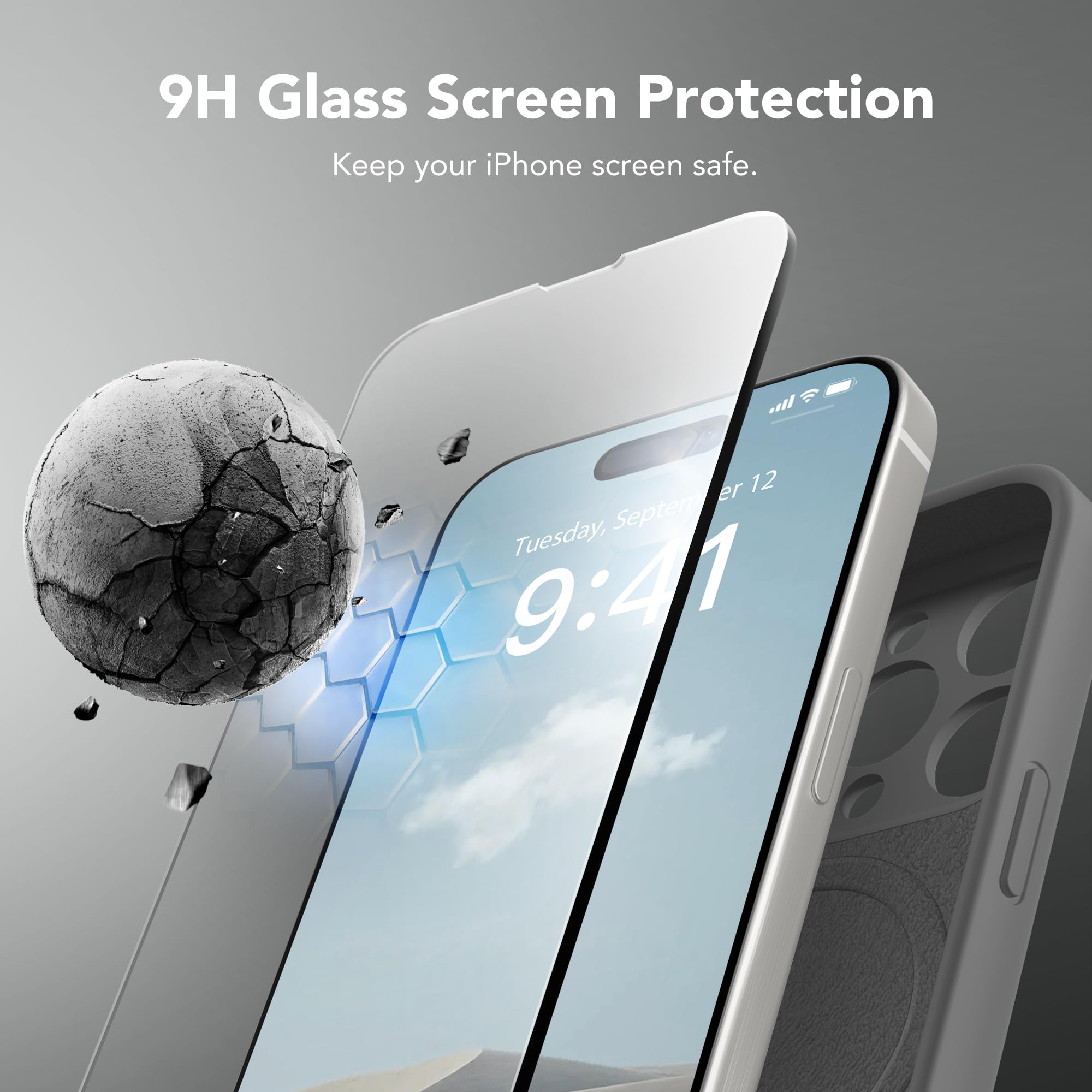 Suydanbox Magnetic For Iphone 13 Pro Case, Compatible With Magsafe, [Full Camera Protection][2 Screen Protectors] Silicone Shock