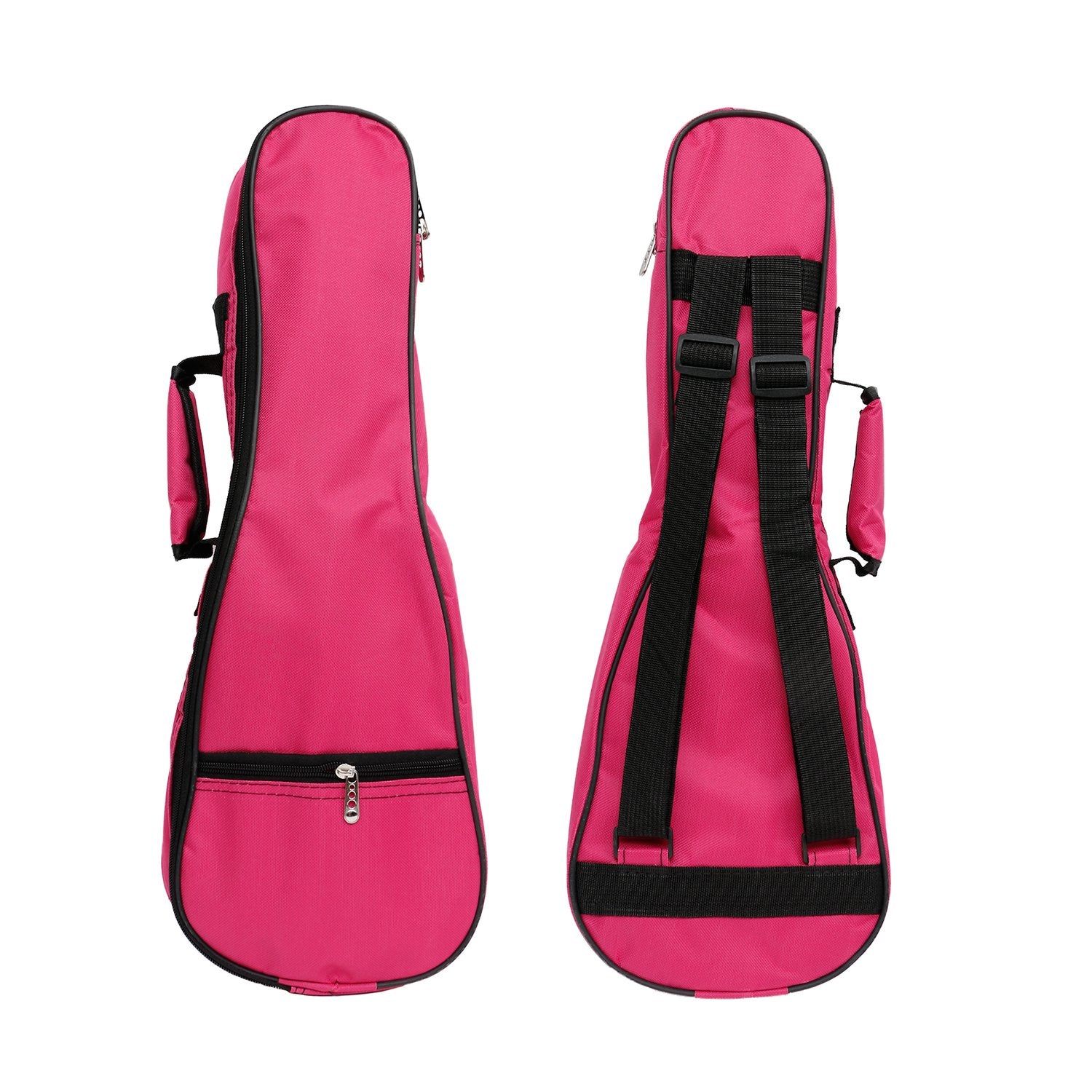 Hot Seal Waterproof Durable Colorful Ukulele Case Bag With Storage (21In, Rose Pink)
