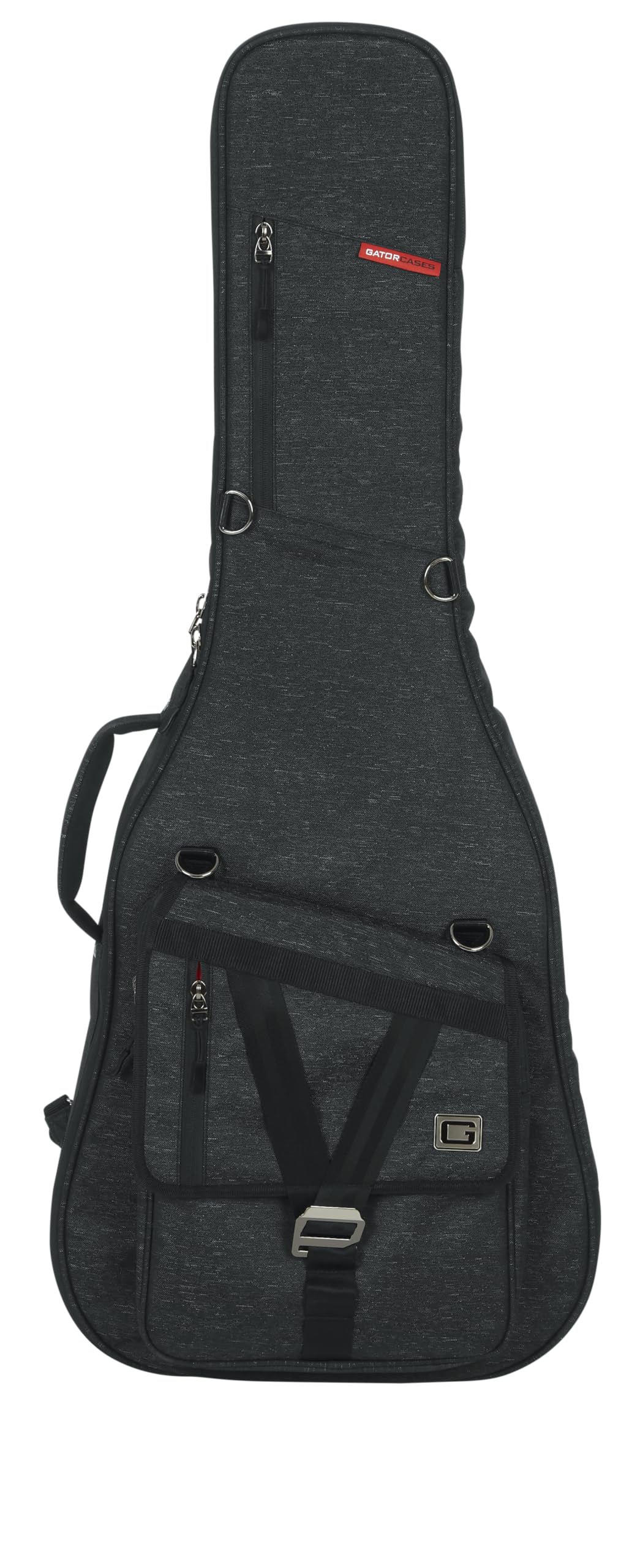 Gator Cases Transit Series Lightweight Resonator Style Guitar Gig Bag with Backpack Straps and Rubberized Base, Charcoal Black E
