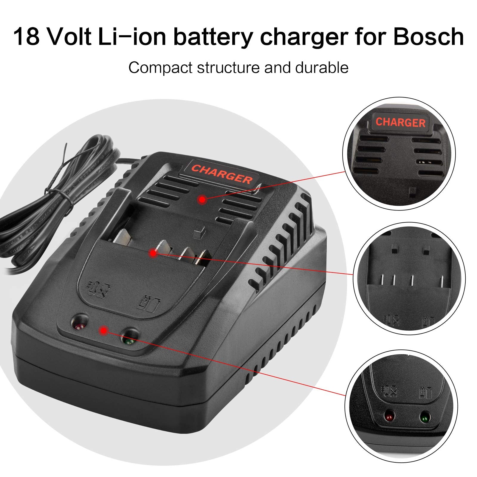Fancy Buying Bc660 Bc1880 Battery Charger For Bosch 14.4V-18V Lithium Battery Bat609 Bat609G Bat618 Bat618G Bat619 Bat619G Bat62