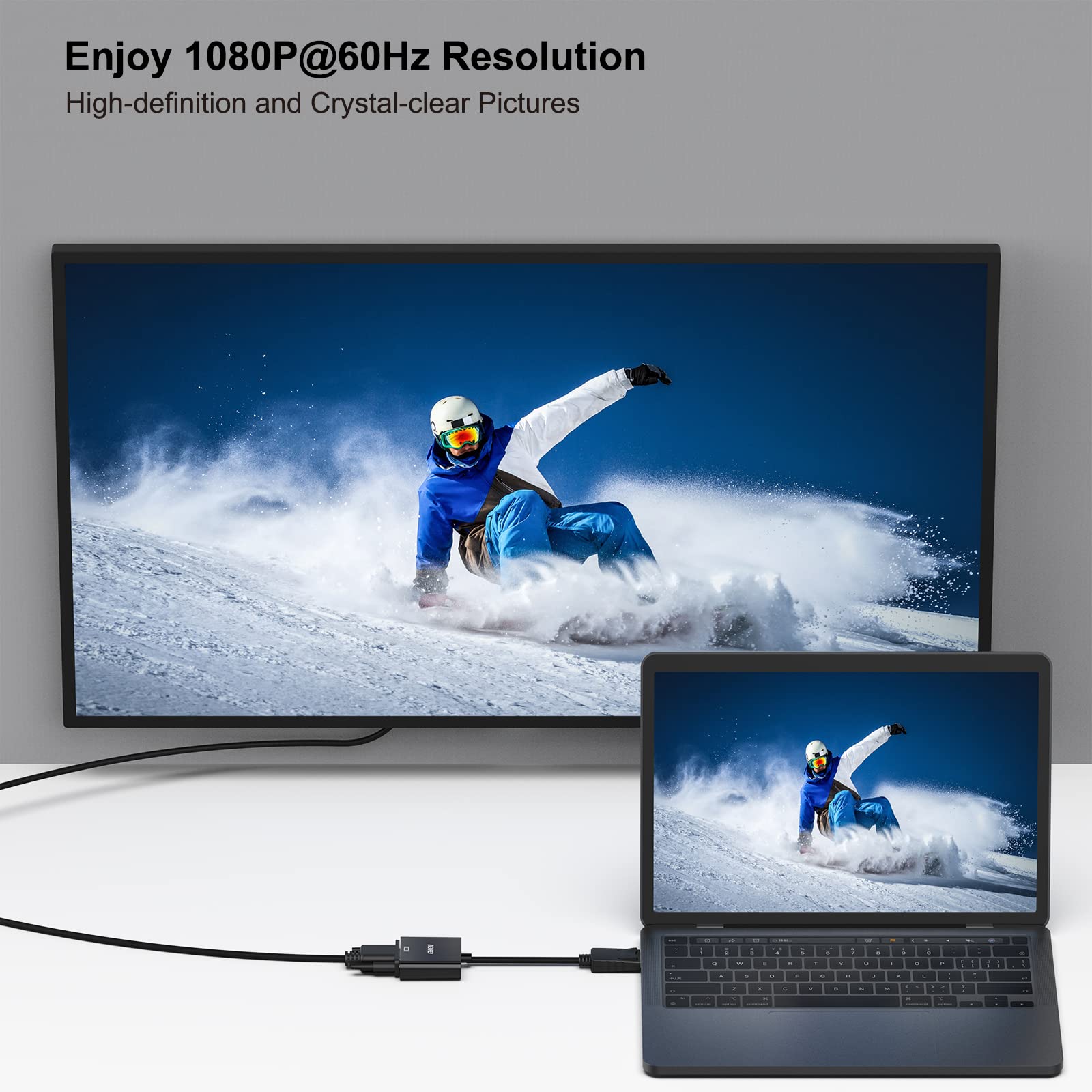 Benfei Displayport To Vga 10 Pack,Gold Plated Uni Directional Dp Computer To Vga Screen Adapter 1080P (Male To Female) Compatibl