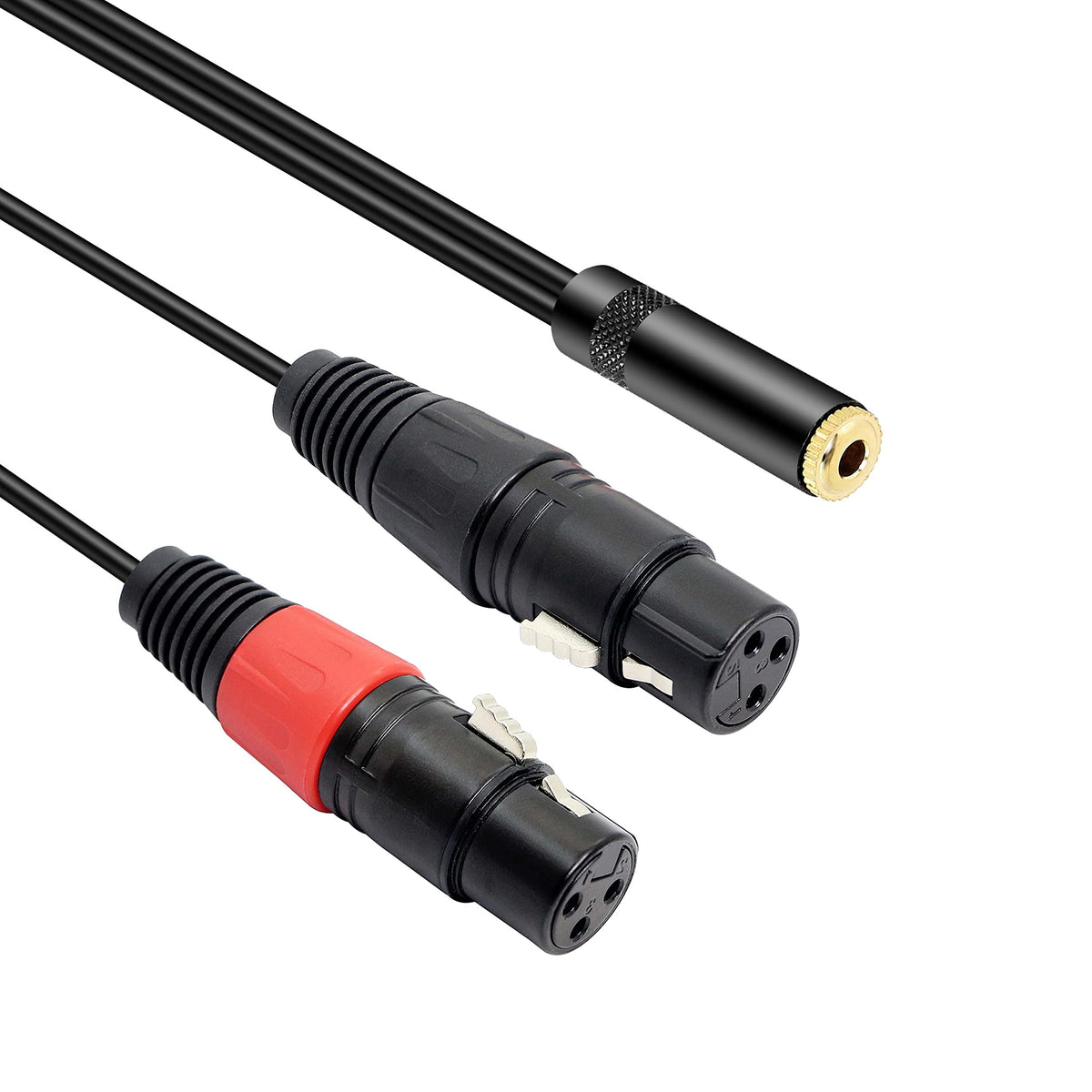 Meiriyfa Dual Xlr To 1/8 Female Adapter,Balanced Mini Jack(3.5Mm) Female To Microphone Cable, 3.5Mm Stereo Trs To Dual Xlr Femal