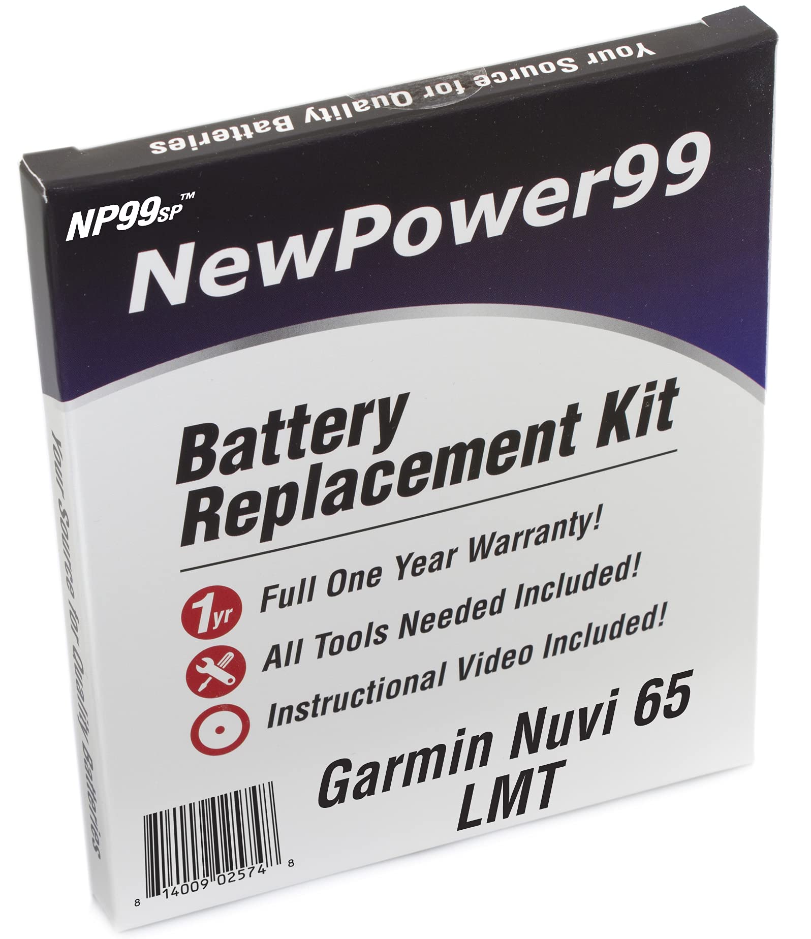 Newpower99 Battery Replacement Kit For Garmin Nuvi 65 And Nuvi 65 Lmt With Tools, How To Video, And Extended Life Battery