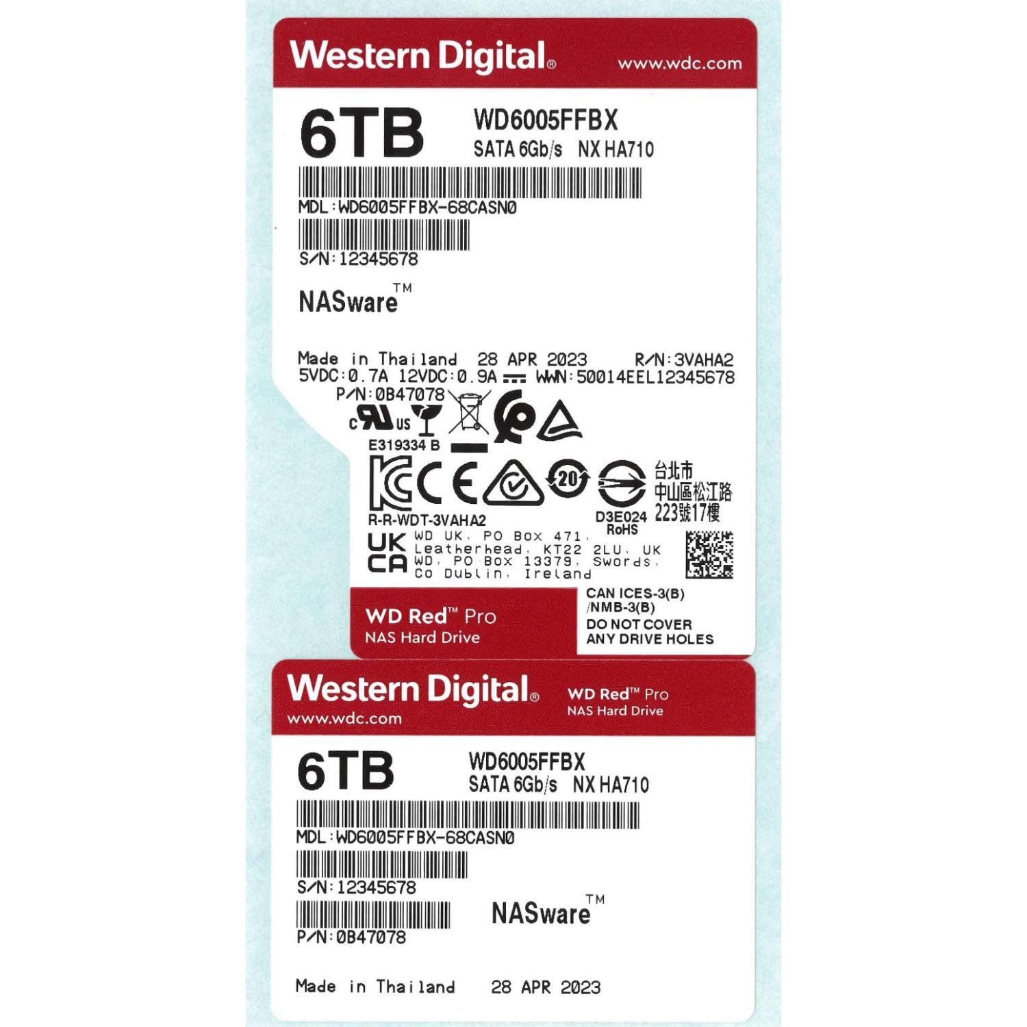 Western Digital 6Tb Wd Red Pro Nas Internal Hard Drive Hdd   7200 Rpm, Sata 6 Gb/S, Cmr, 256 Mb Cache, 3.5''   Wd6005Ffbx