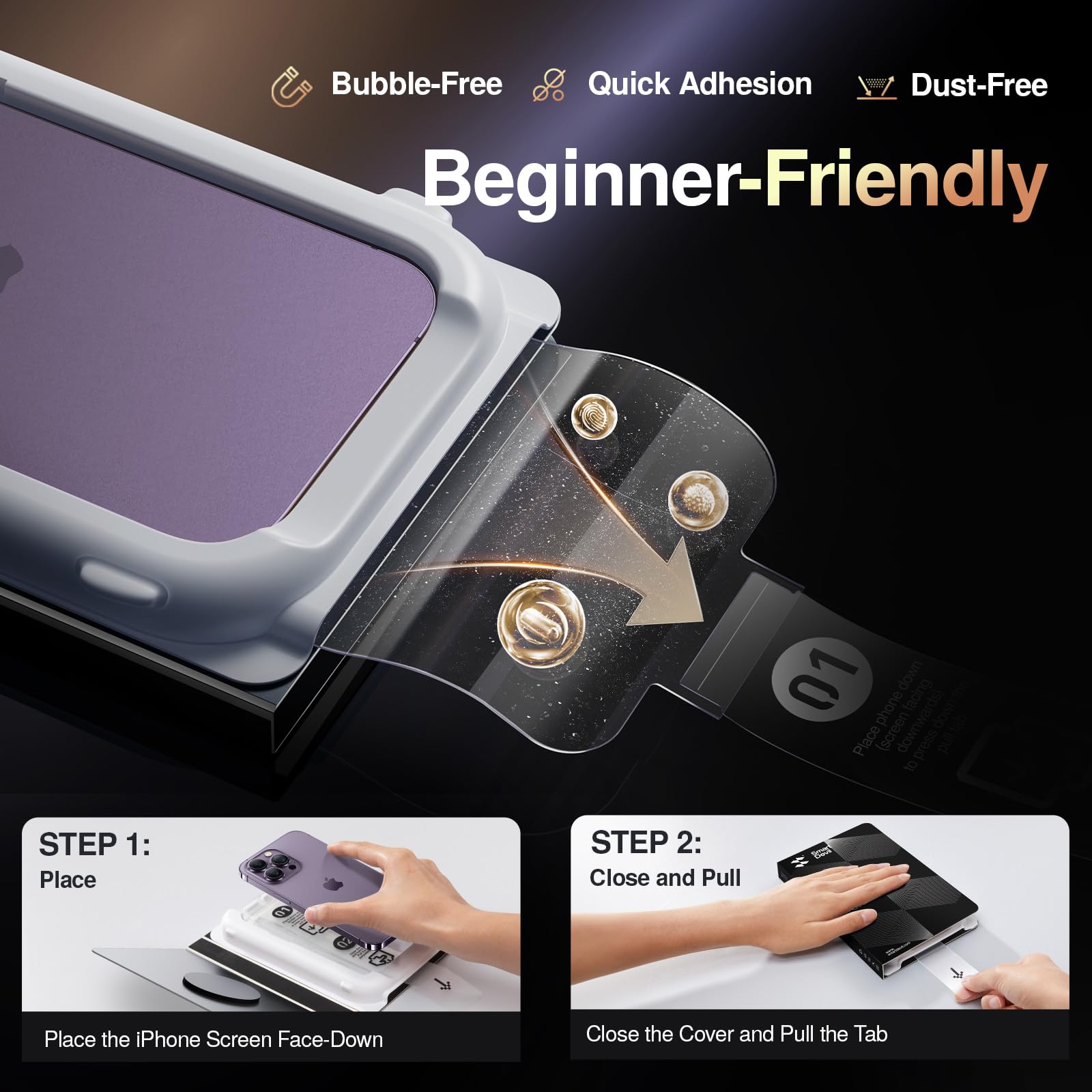 Smartdevil 2Pack Privacy Screen Protector 9H Top Shatterproof [ Military Grade Protection ] Screen Protector Tempered Glass With