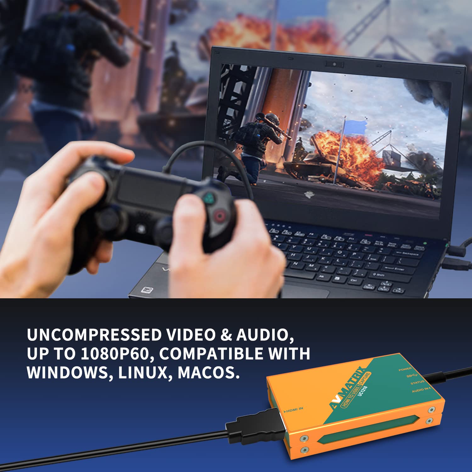 Avmatrix Uc1218 Video Capture Card With Hdmi 2.0 To Usb 3.0 C For Live Streaming In 1080P60 For Online Conference Church Live Stream Online Teaching On Obs Vmix Youtube Zoom Teams Twitch Pc/Mac