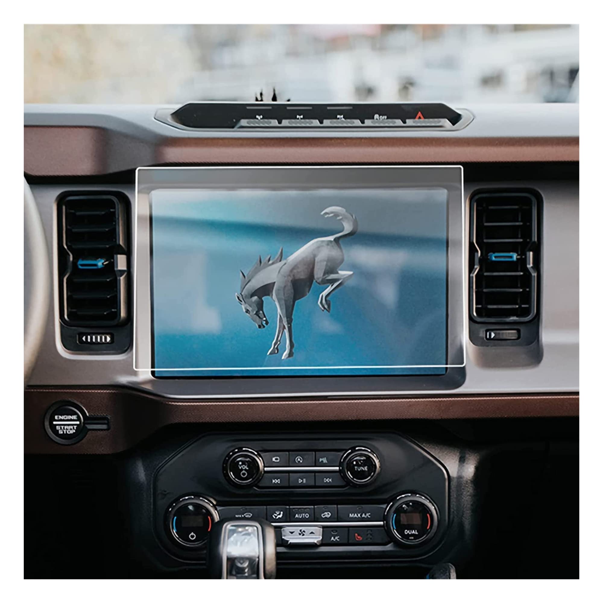 Kykr Tempered Glass Screen Protector For 2021, 2022, 2023, 2024 Ford Bronco, Sync4 12� Screen, 9H Hardened, Anti Glare, Anti Scratch Glass, Easy To Apply, Water Resistant Car Accessories, Gloss