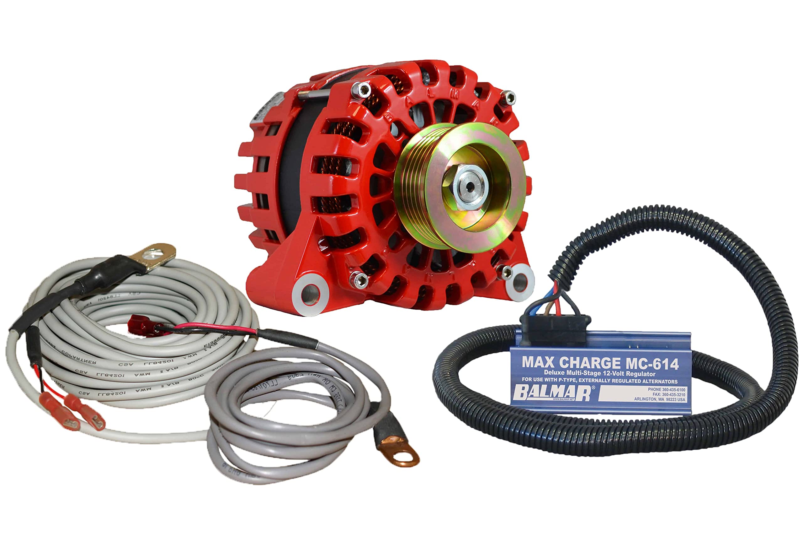 Balmar Alternator Vortec K6 Serpentine Pulley Regulator & Temp Sensor - 170A - 12V,WBAUVB07NLZBW5J