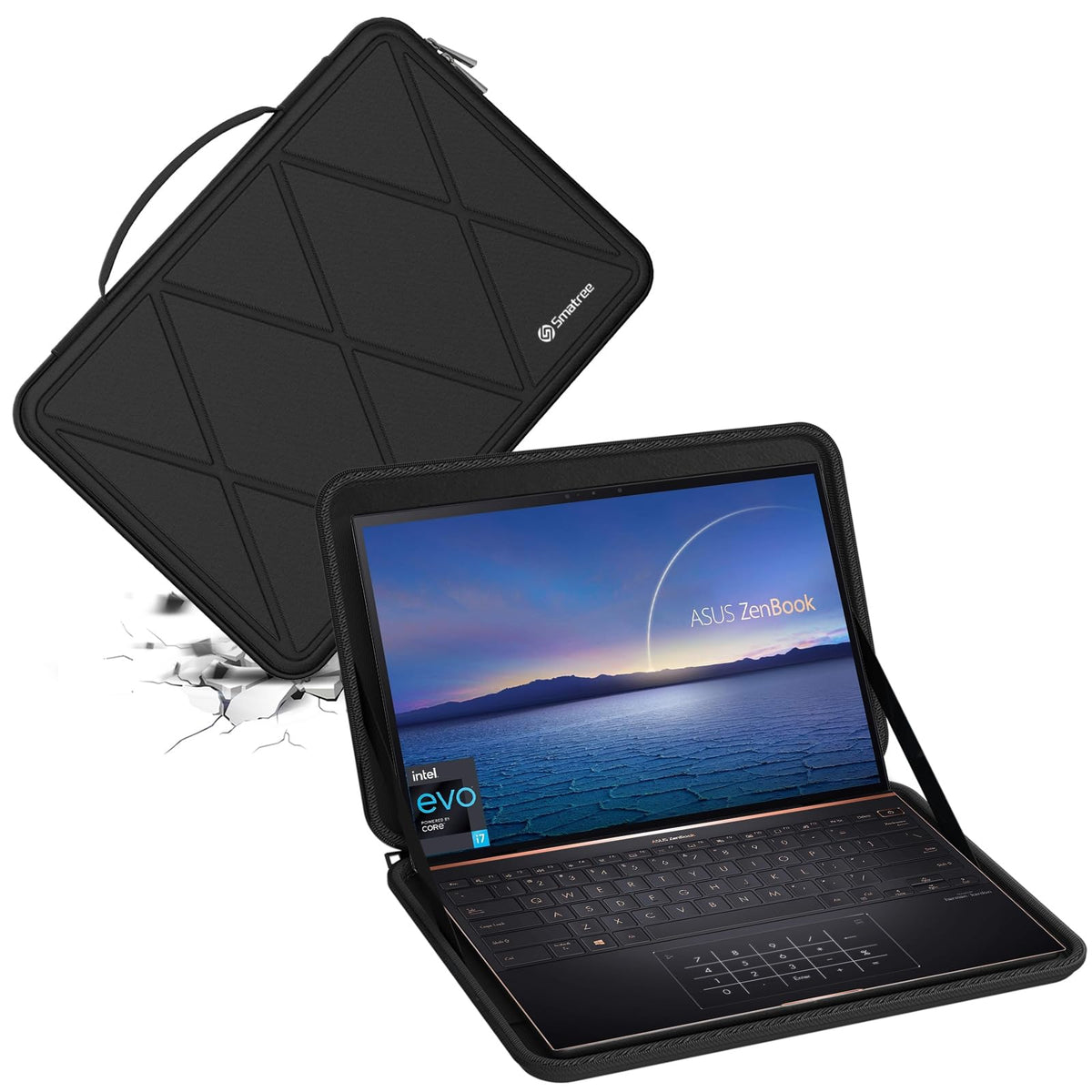 Smatree Hard EVA Protective Sleeve Compatible for 14inch ASUS TUF Gaming A14 2024,Zenbook 14 Flip OLED UP3404, for 13.9inch ASUS Zenbook S UX393, for Lenovo ThinkBook Plus Gen 6 Rollable Case (X8045)