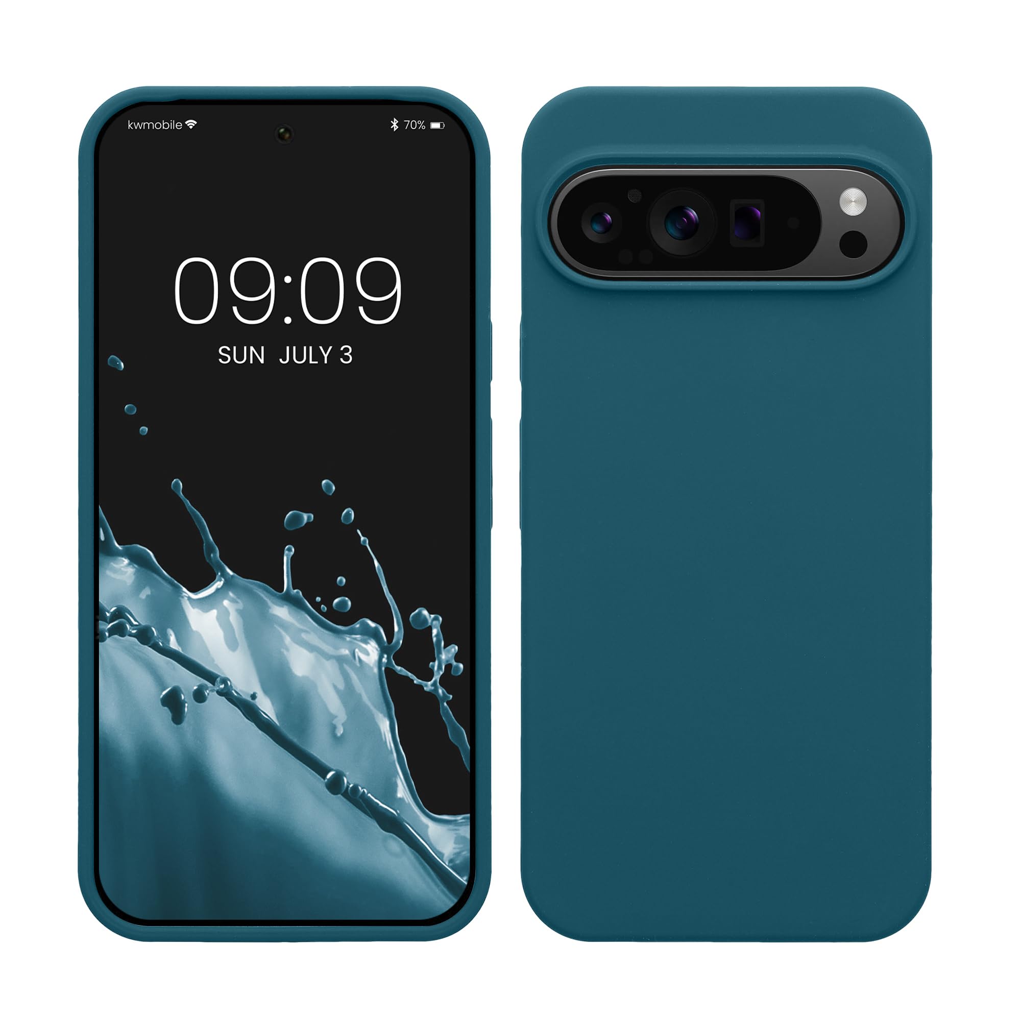 kwmobile Case Compatible with Google Pixel 9 Pro XL Case - TPU Silicone Phone Cover with Soft Finish - Teal Matte