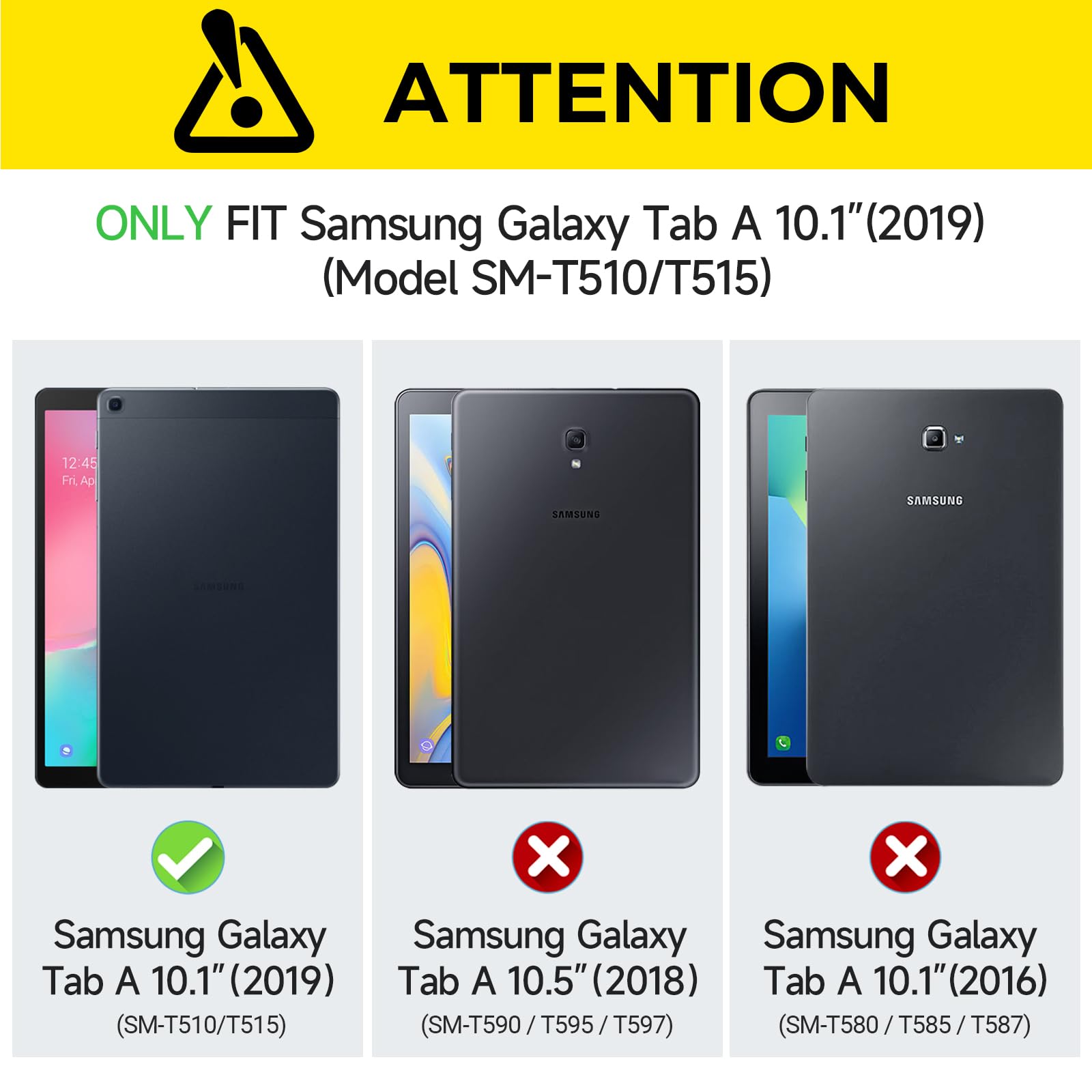 Thoreta Kids Case For Samsung Galaxy Tab A 10.1 (2019) Model Sm T510/T515, Light Weight Shockproof Kids Friendly Eva Protective