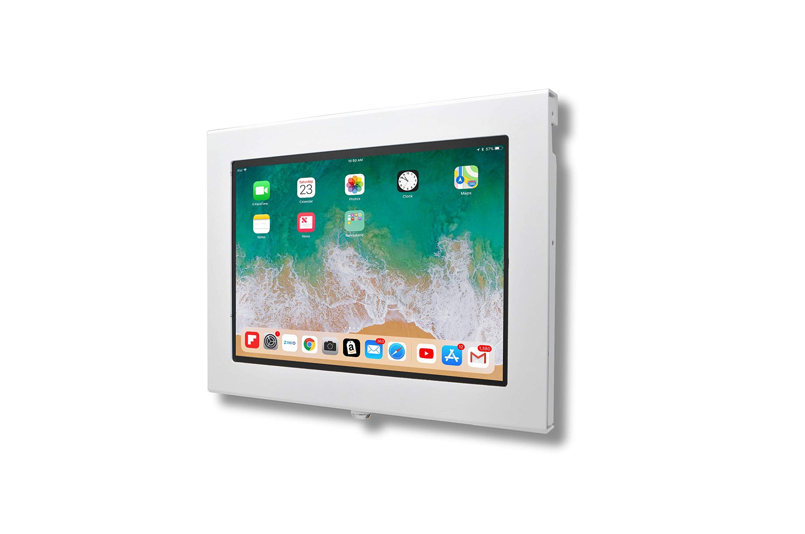 Tabcare Locking Security Metal Case For Apple Ipad Air 4 5 10.9' Tablet For Kiosk, Pos, Store, Show Display (White, Ipad Air 4/5 10.9)