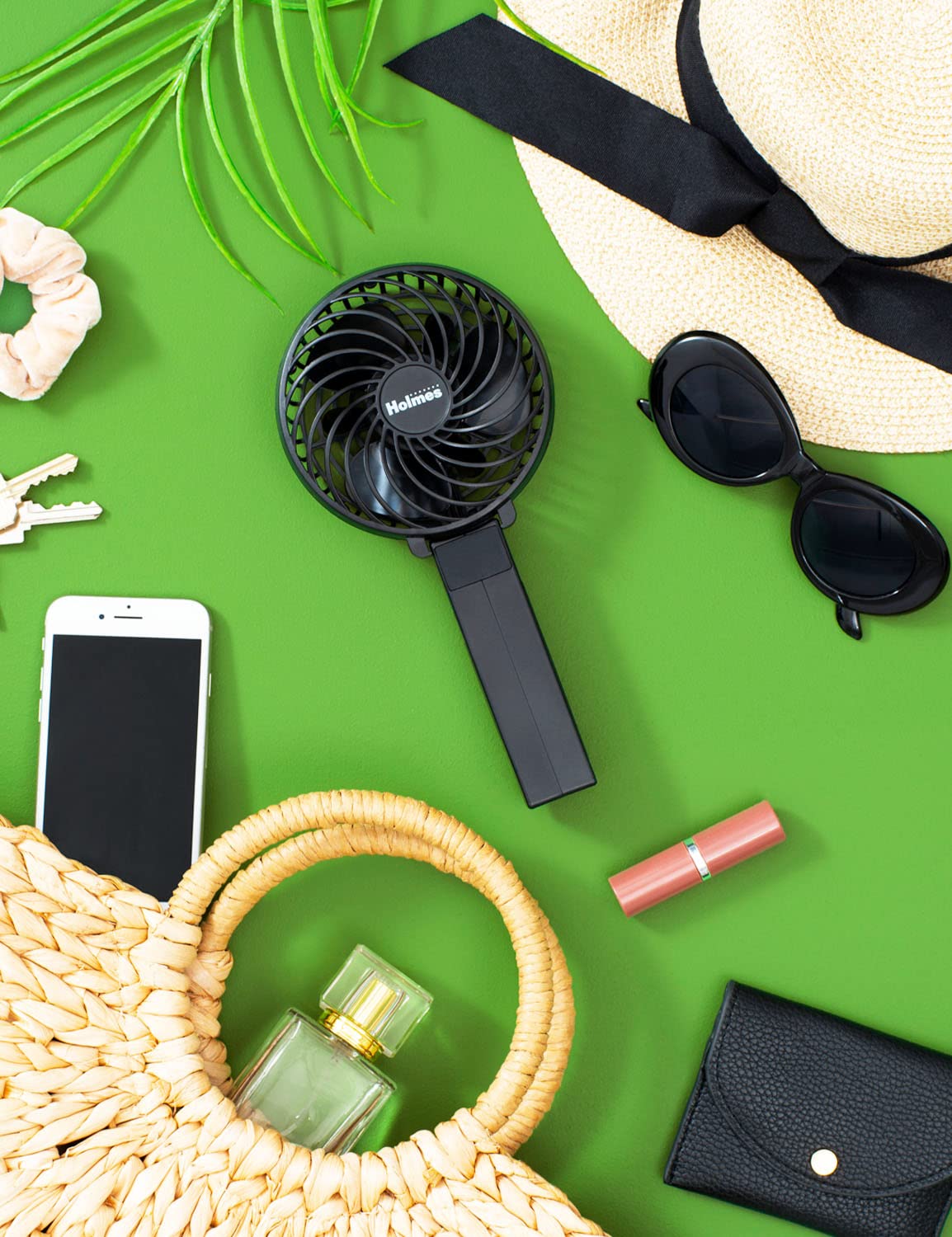 Holmes 4 Portable, Handheld, Personal Or Desk Fan, 3 Speeds, Rechargeable Battery, Usb-C Charging Cable, 180 Adjustable Head, Li