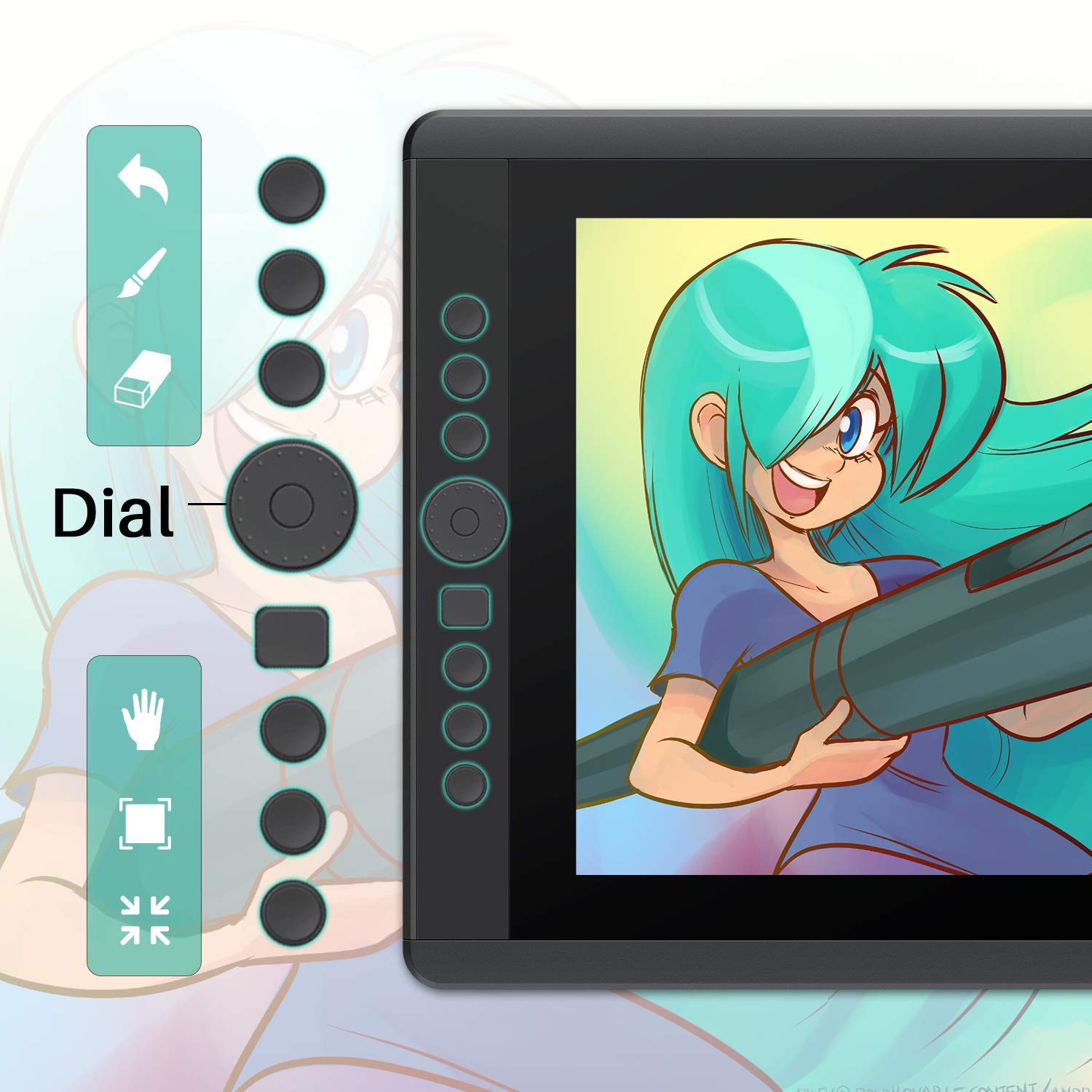 Artisul D16 15.6 Inch Drawing Tablet With Screen Ips Graphics Drawing Monitor Full Laminated Pen Display Battery Free Stylus 819