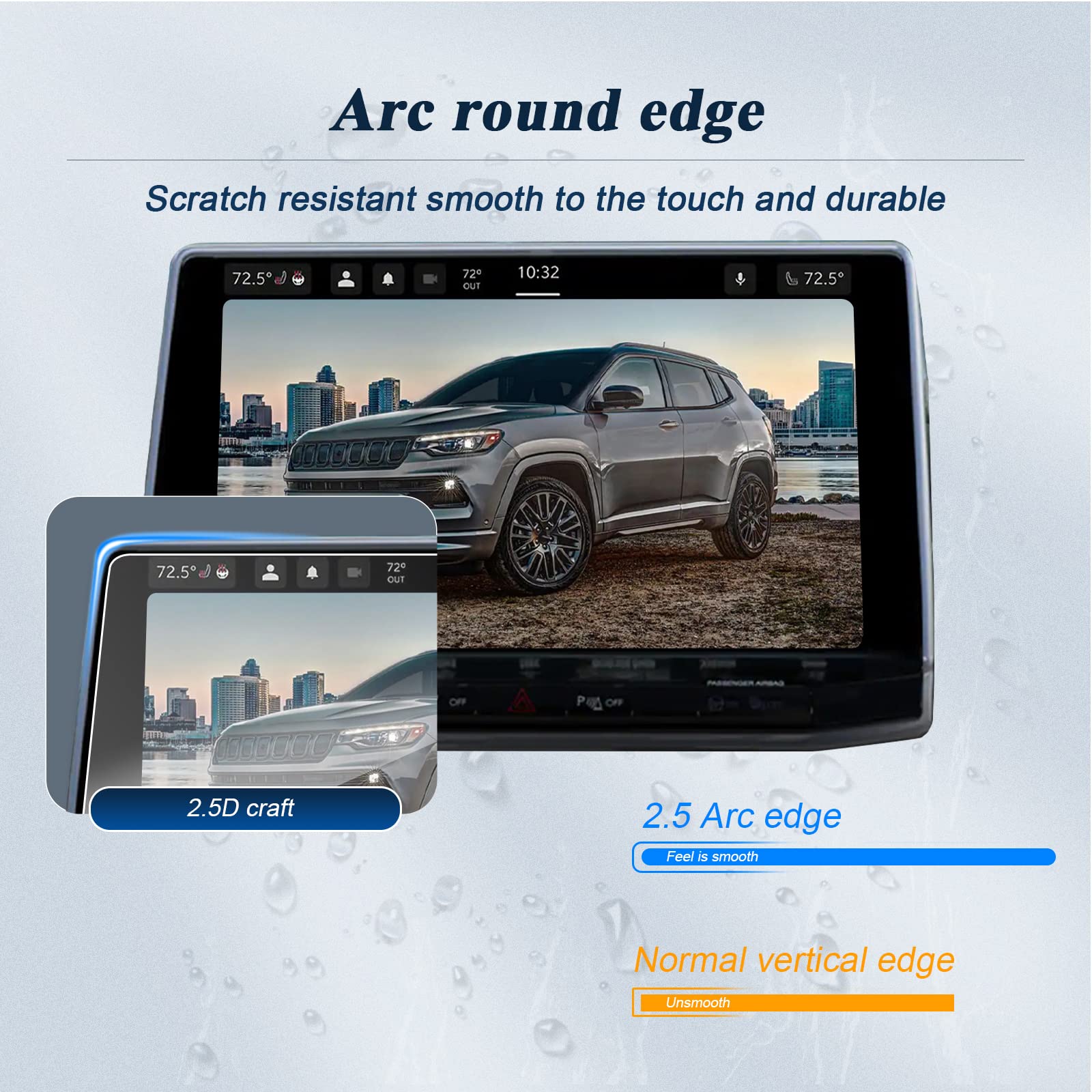 Upgraded For 2023 2024 2025 Jeep Compass Accessories Screen Protector For Jeep Compass 2022 2023 2024 2025 10.1 Inch Center Control Touchscreen Car Navigation Protector Films, 2023 2024 Compass Screen Protector Hd 9H Scratch Resistant