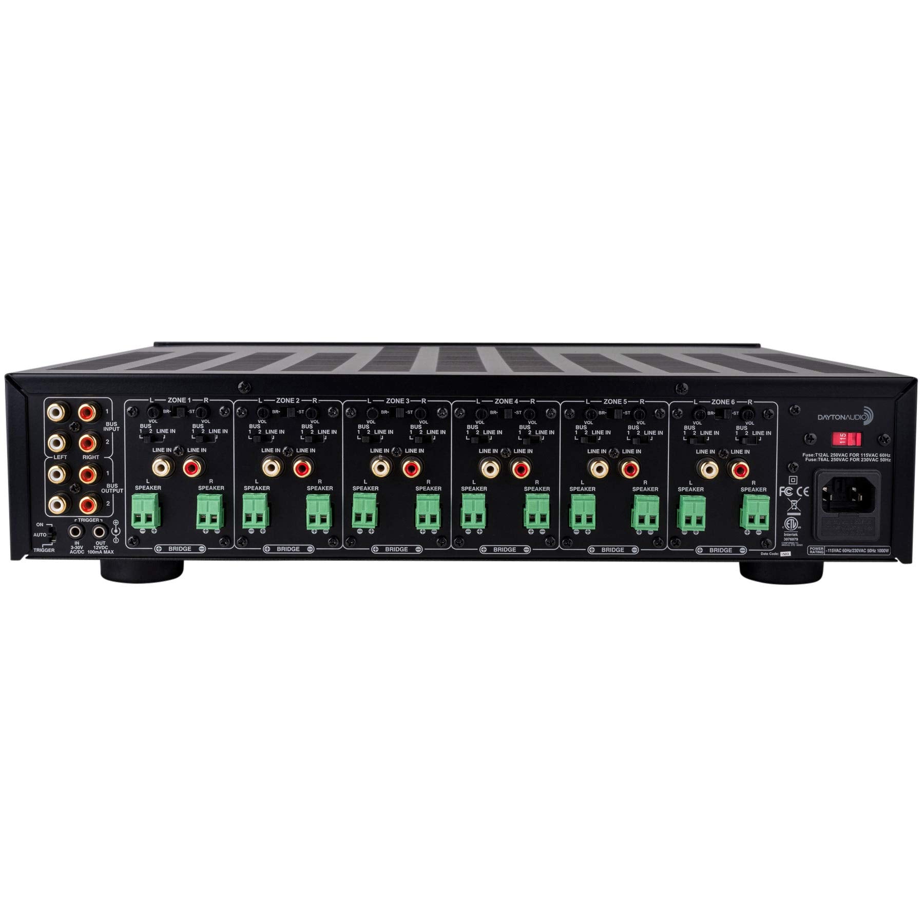 Dayton Audio Ma1260 Multi-Zone 12 Channel Amplifier 60Wpc