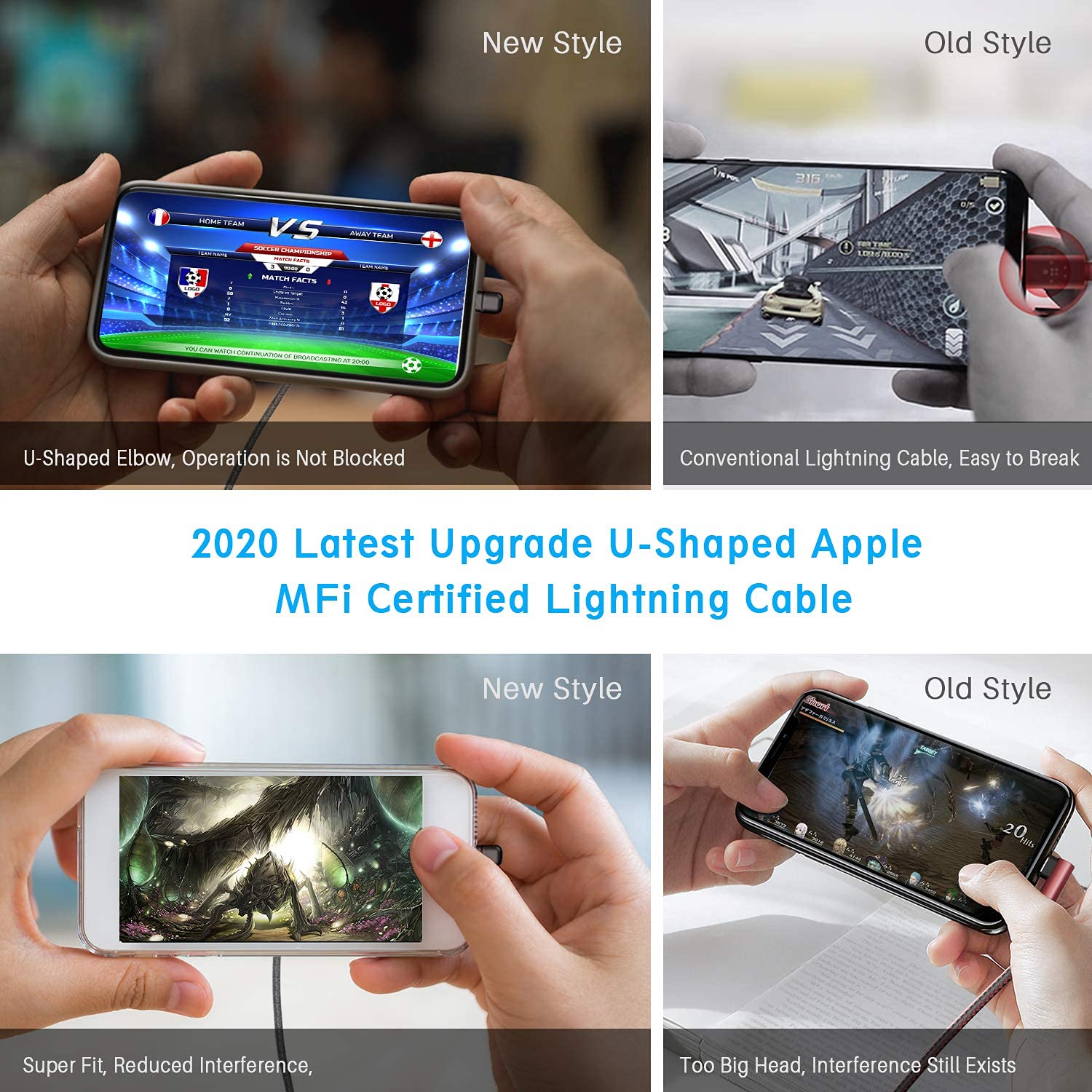 3Pack 90 Degree Iphone Charger 10Ft, Apple Mfi Certified 10 Feet Usb A To Lightning Cord Long, Nylon Right Angle 10 Foot Charging Cable For Apple Iphone 14 Pro Max/14Plus/13Pro/12 Mini/11/X/Xs/Xr/Ipad