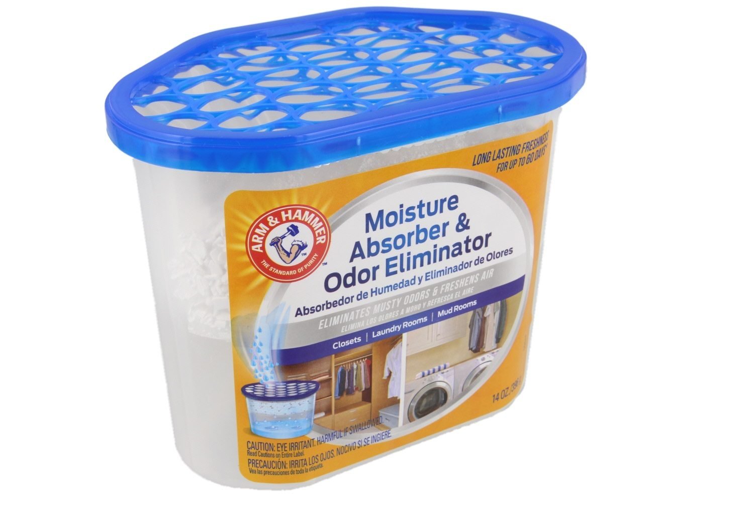 Arm & Hammer Moisture Absorber & Odor Eliminator 14Oz Tub, 3 Pack   Eliminates Musty Odors & Freshens Air For Closets, Laundry R