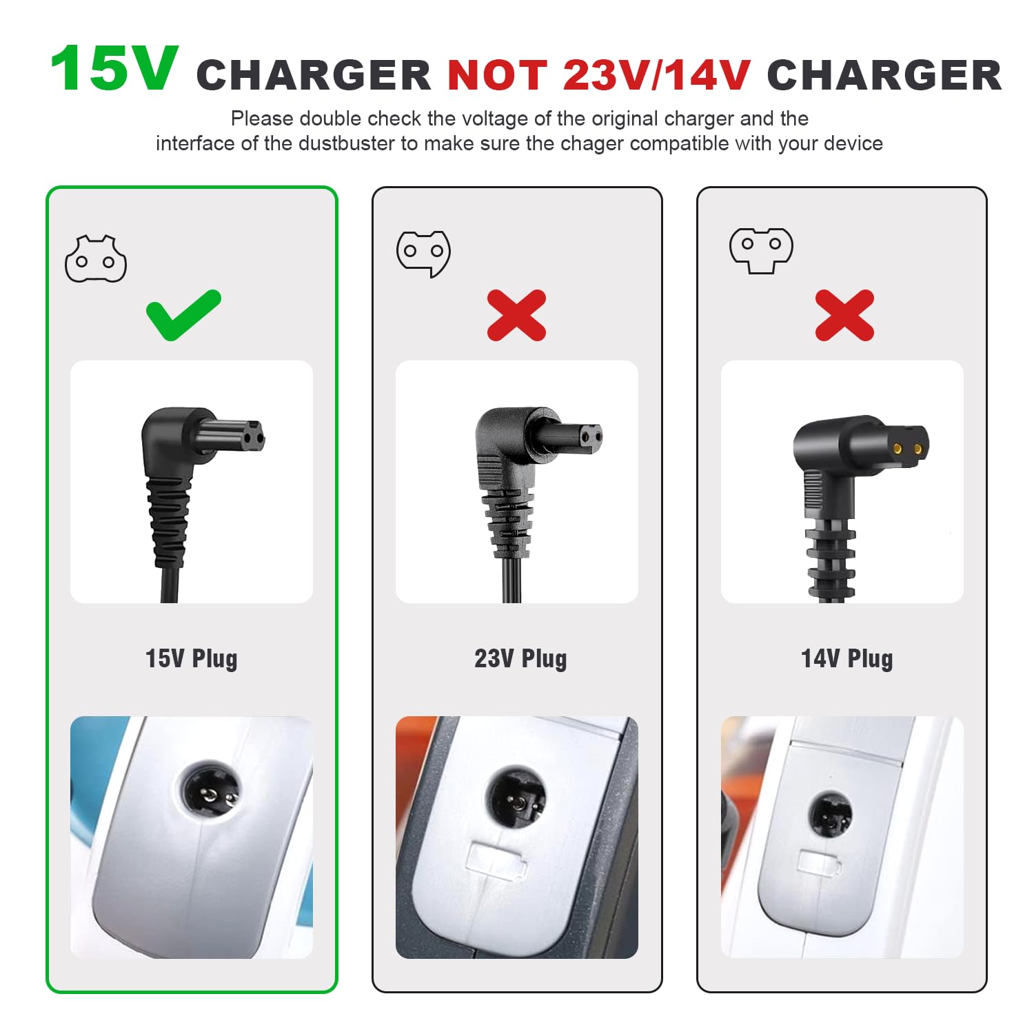 15V Charger For Black And Decker Dustbuster Handheld Vacuum Replacement Charger Power Cord