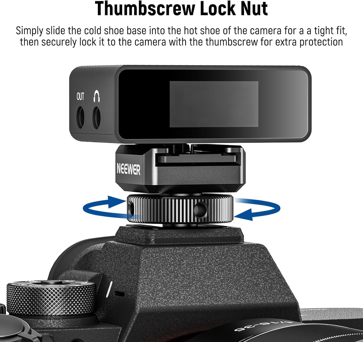 Neewer Cold Shoe Mount Adapter Compatible With Dji Hollyland Rode Wireless Lavalier Microphone Receiver, Anti Drop Mic Accessori