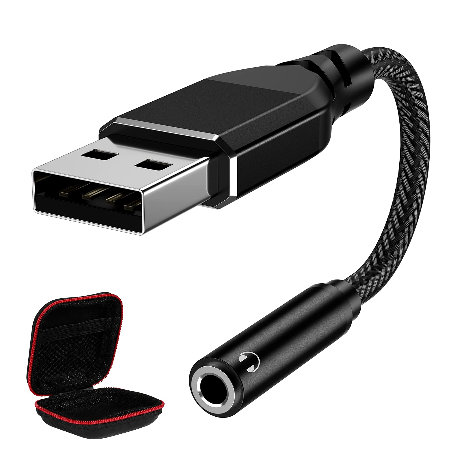 Usb To 3.5Mm Jack Audio Adapter, Apetoo External Stereo Sound Card Usb To Aux Jack Adapter Aux Dongle Cable Cord For Headphones 