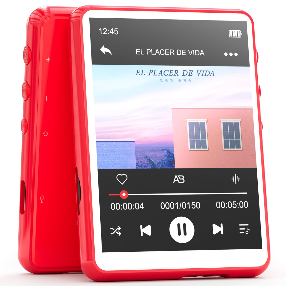 Mechen 64Gb Mp3 Player Bluetooth 5.3 With 2.4'' Full Touch Screen,Portable Digital Music Player With Speaker,Fm Radio, Line Reco