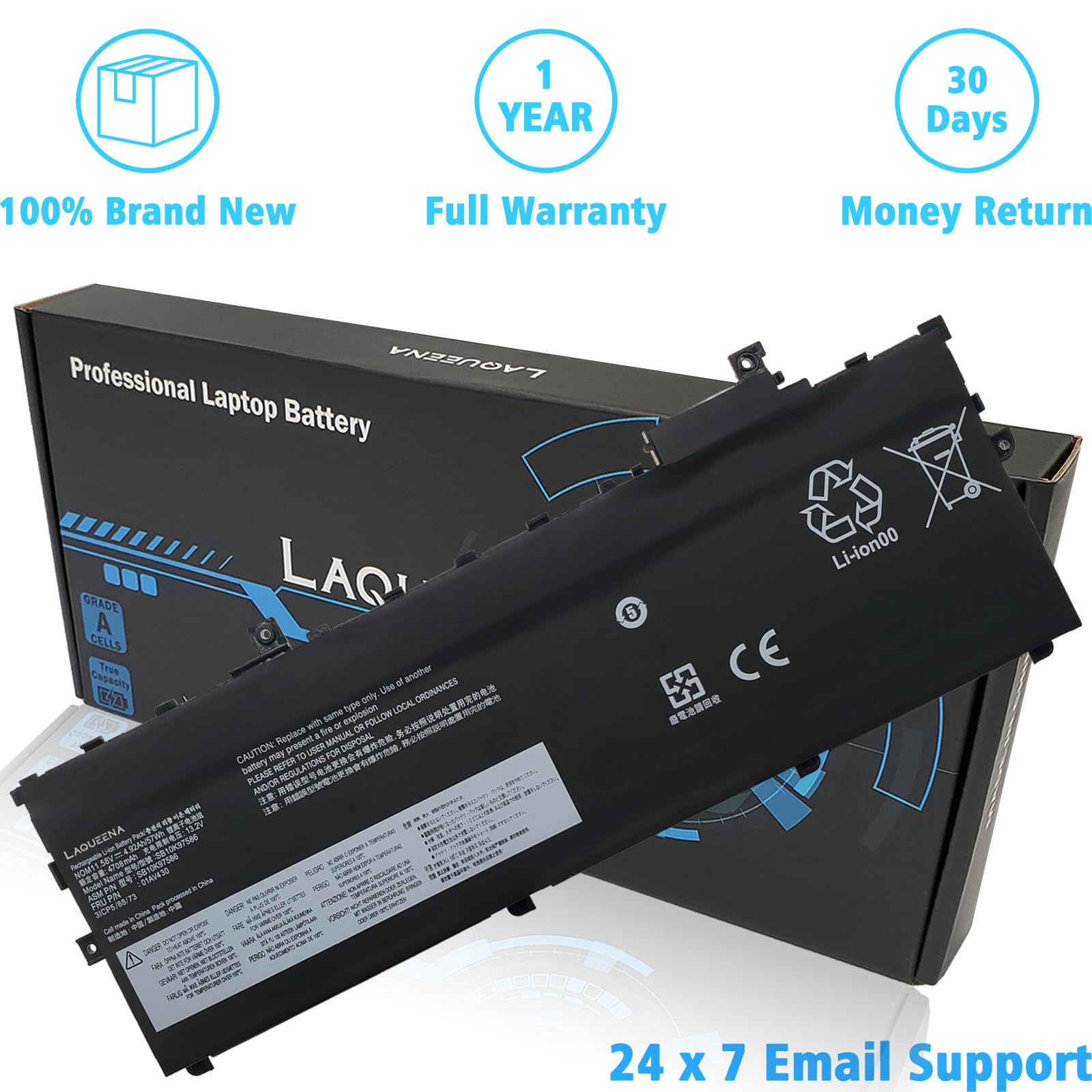 Laqueena Sb10K97586 Laptop Battery Compatible With Lenovo Thinkpad X1 Carbon 5Th Gen (2017)/ X1 Carbon 6Th Gen (2018) Series Sb1