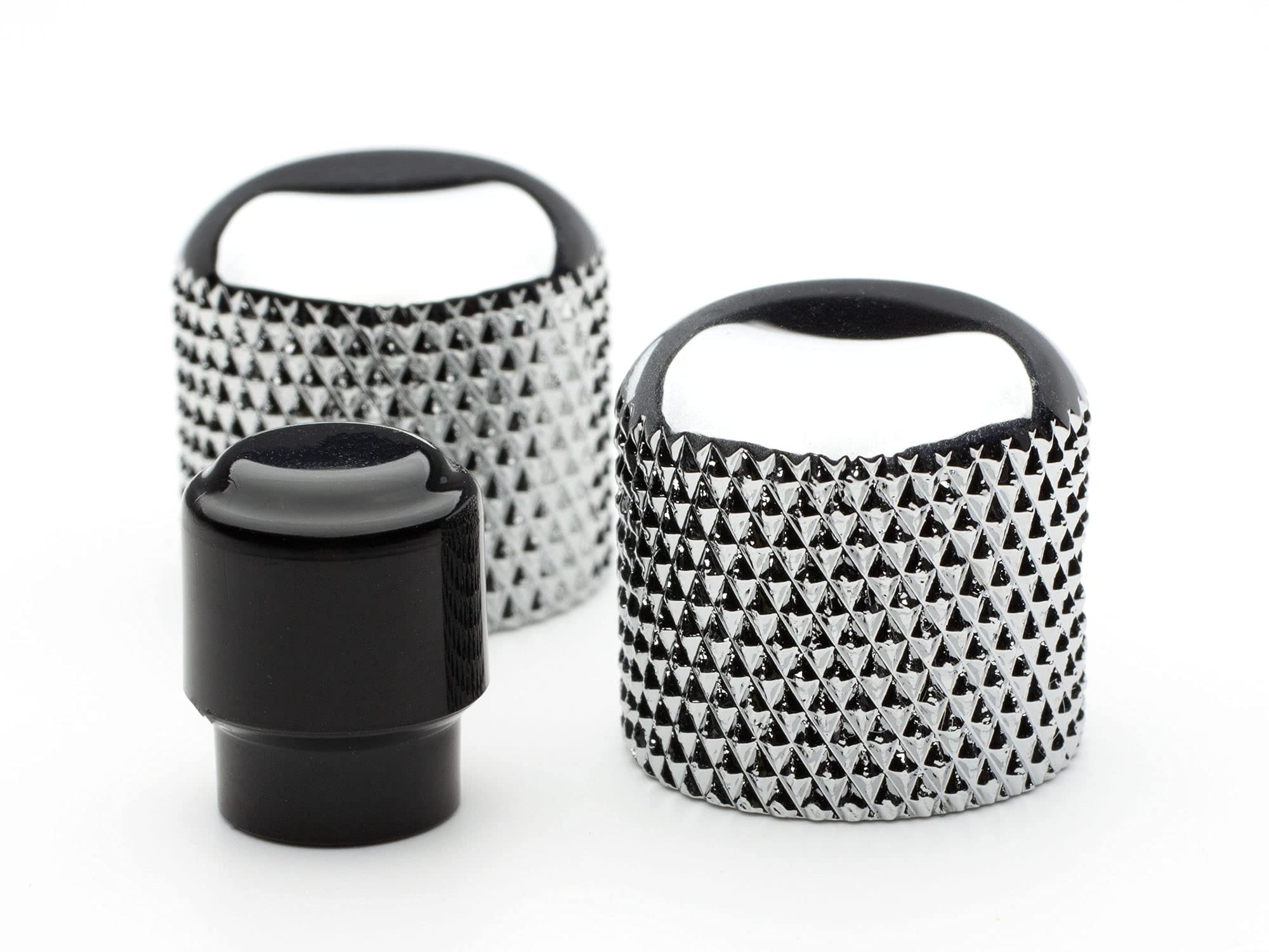 Knob Kit, Telecaster Chrome Dome Knobs W/Modern Round Switch Tip