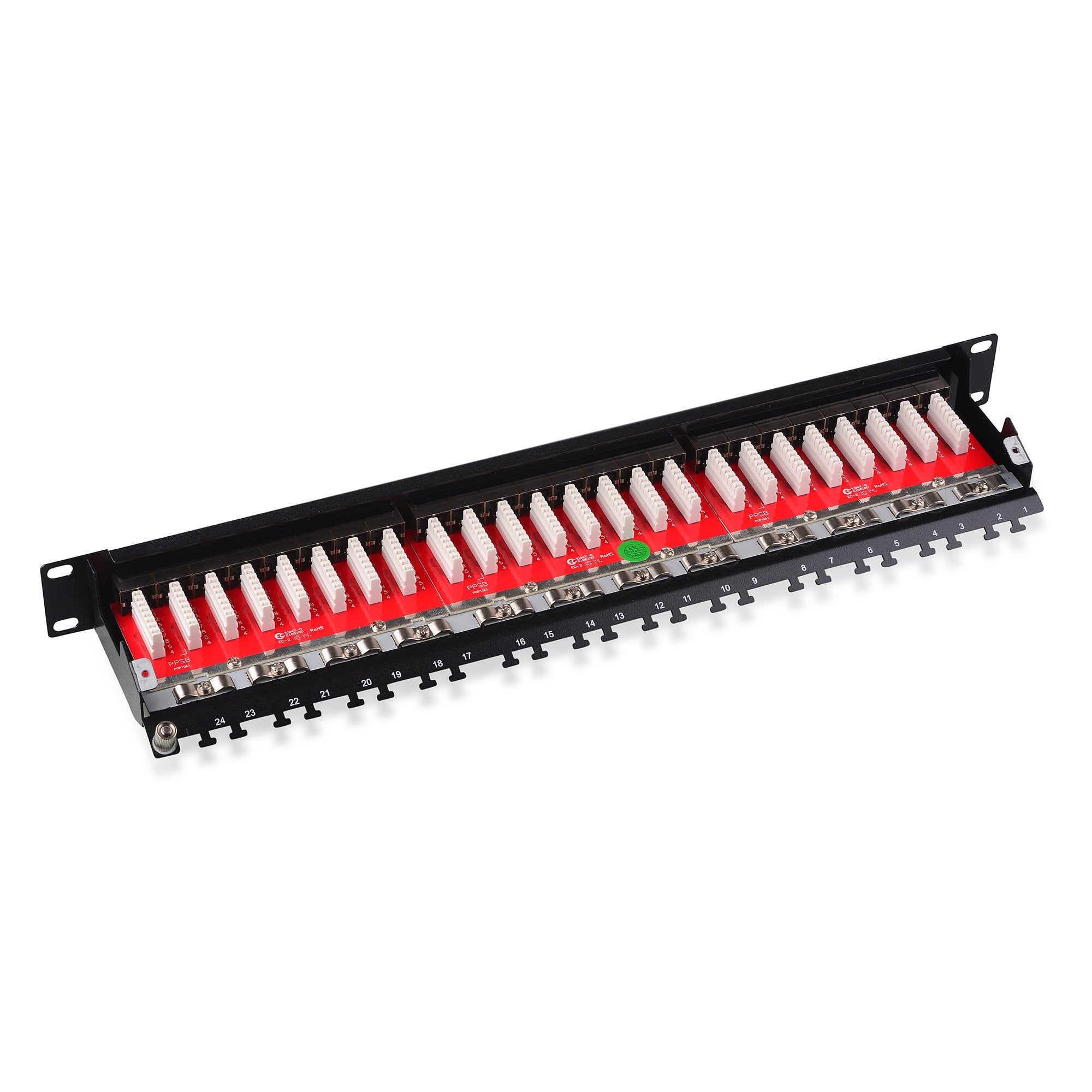 Cable Matters Rackmount or Wall Mount 24 Port Shielded RJ45 Patch Panel with Jack Shutter