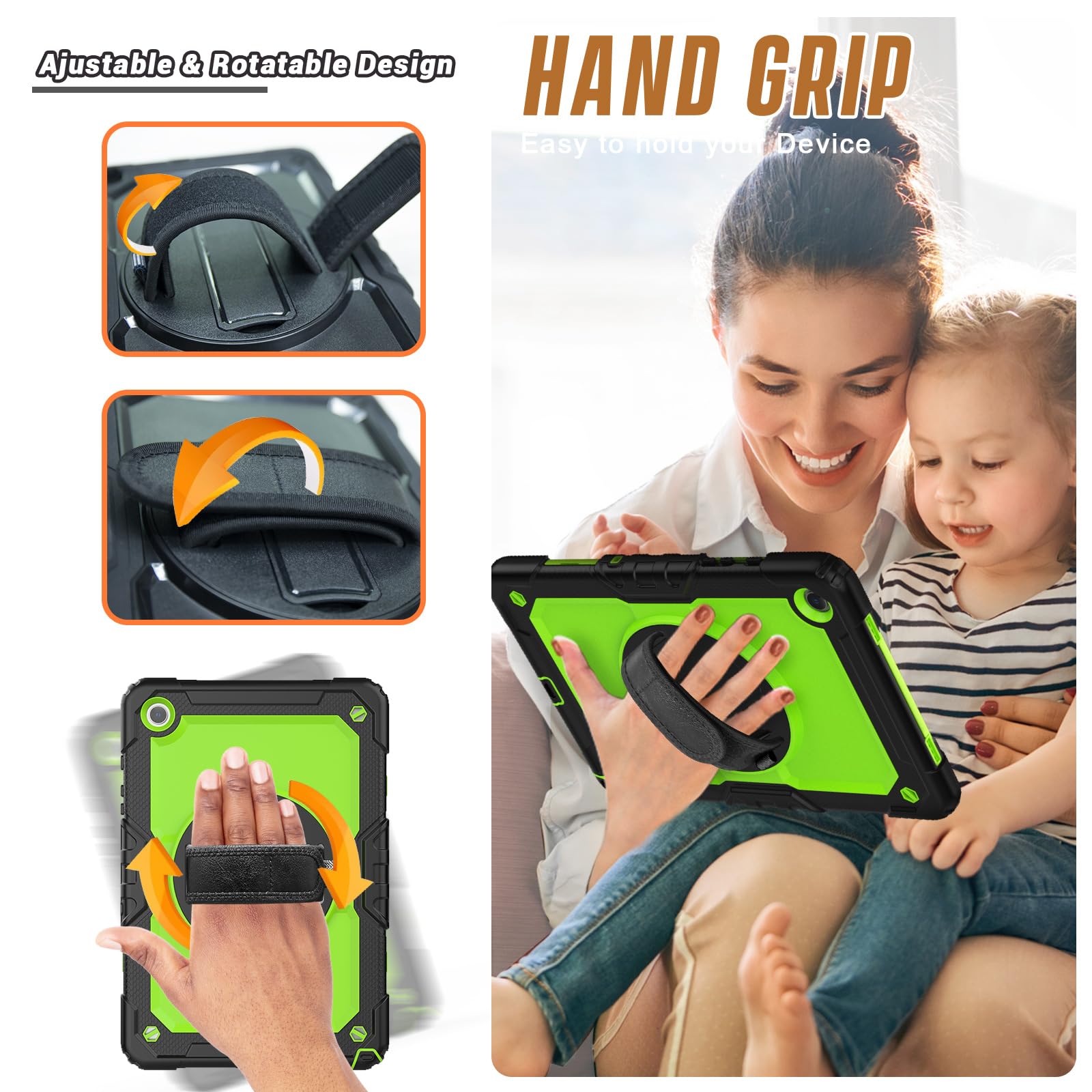 Herize Tab A9 Plus Case 11 Inch With Screen Protector Pen Holder | Three Layer Rugged Shockproof Case W/Stand Hand Strap Shoulde