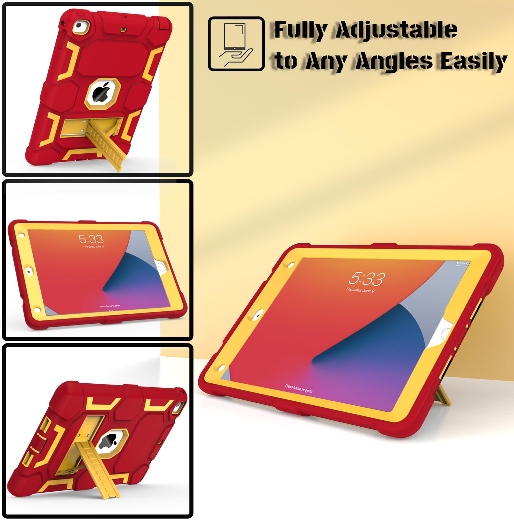 Ccmao For Ipad 6Th/ 5Th Generation Case 2018/2017, Ipad Air 2 Case 2014, Ipad 9.7 '' Case, Heavy Duty Shockproof Rugged Protecti