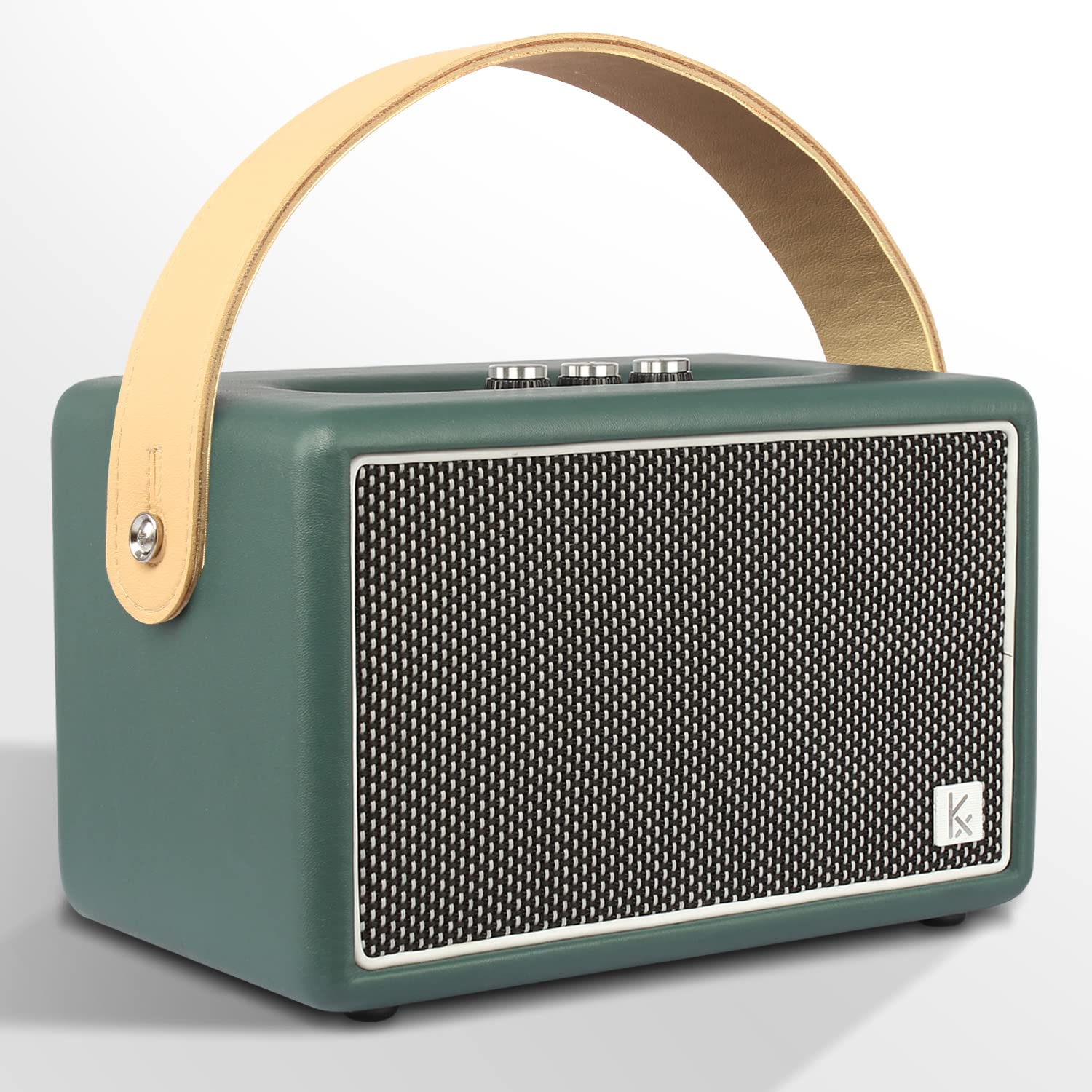 Vintage Bluetooth Speaker, Konex 40W Leather Portable Wireless Speaker, Bluetooth 4.2 Heavy Bass Music Player, 20H Long Playtime