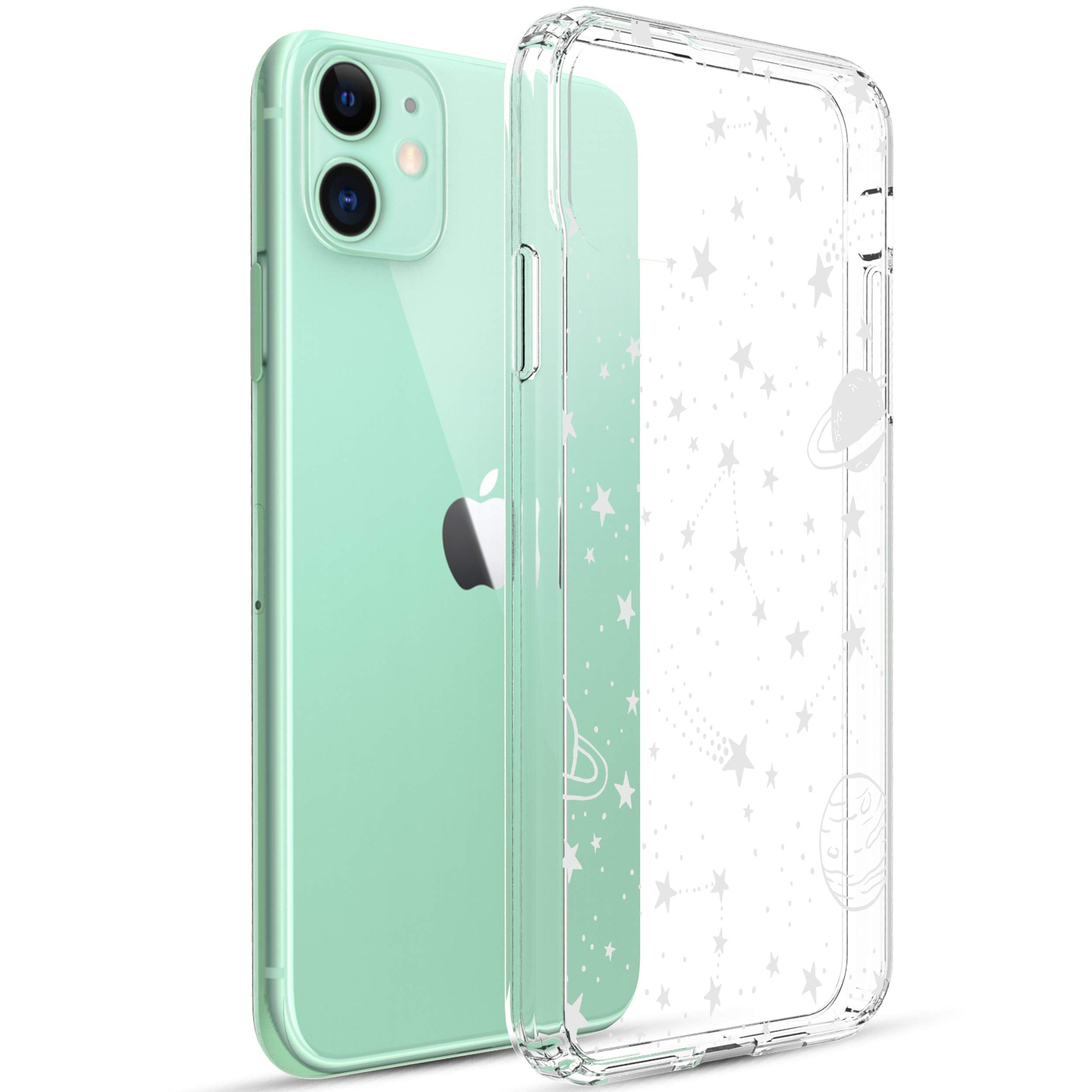 Ranz Iphone 11 Case, Anti Scratch Shockproof Series Clear Hard Pc+ Tpu Bumper Protective Cover Case For Iphone 11   Universe