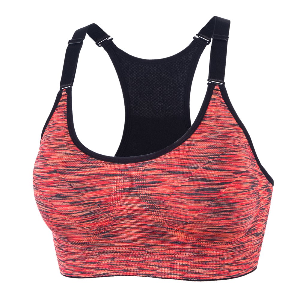 Yeyele Women 1Or 3 Or 5 Pack Medium Support And Removable Pad Tank Top Racerback Sports Bra Red