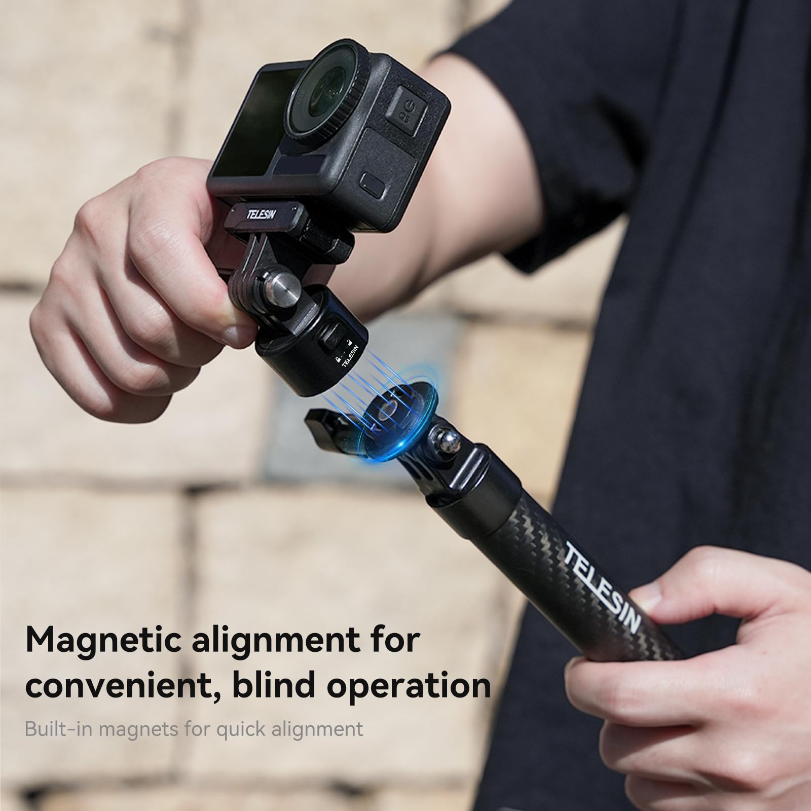 Telesin Mount Adapter Base For Gopro Accessories, Quick Release Magnetic Camera Tripod Mounts For Dji Action Osmo 3/4/5 Pro Pocket Selfie Stick Backpack Head Chest Neck Bike Motorcycle Helmet Mounting