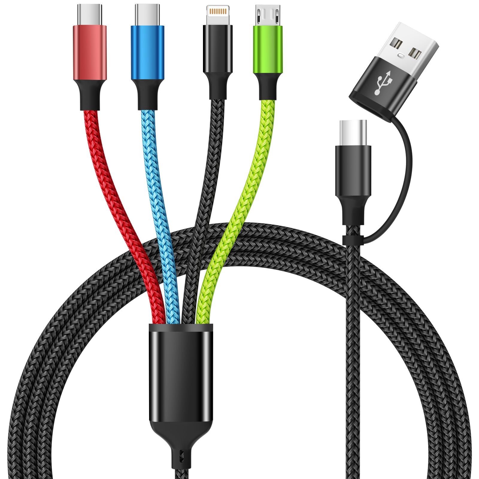 Firsting Travel 4 in 2 Multi Charging Cable, Dual TypeC, 1Pack 5FT