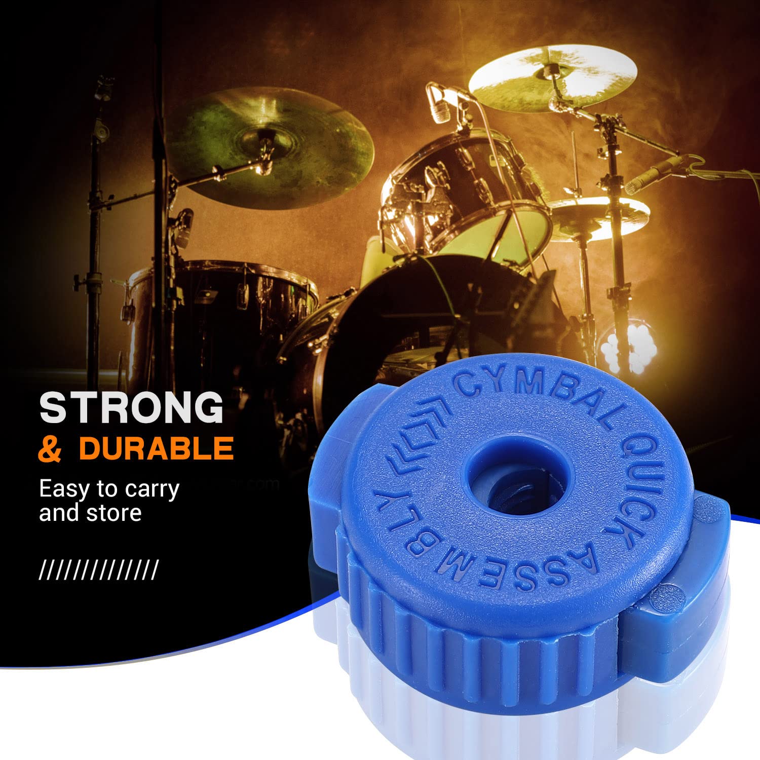 Facmogu 6Pcs Blue Placstic Cymbal Mates, Quick Fit Cymbals Nut Suitable For 8Mm Threaded Cymbal Stands, Quick Release Clamp Nut For Cymbal Jazz Drum Parts Accessories