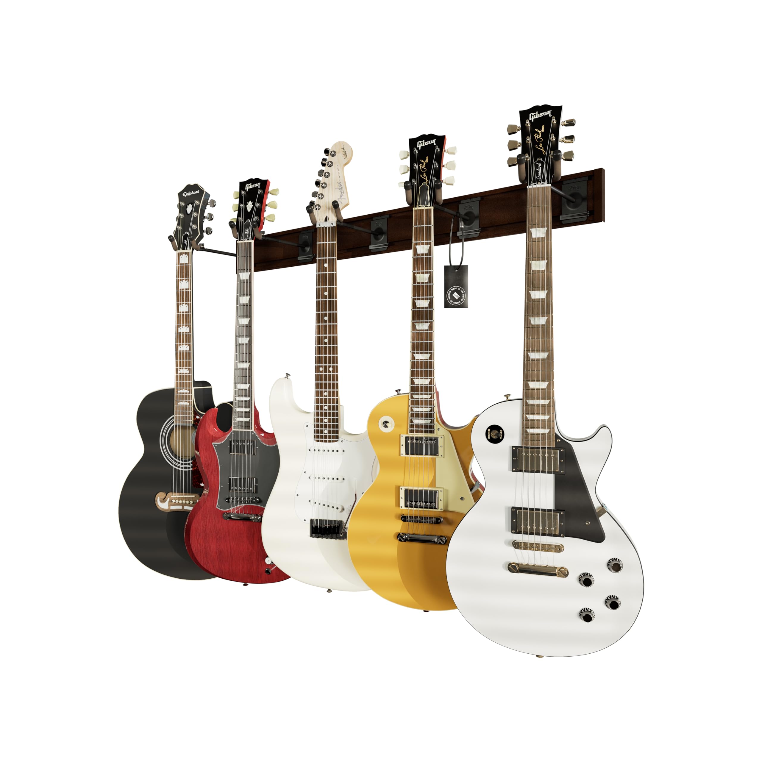 String Swing Guitar Wall Rack   Multiple Guitar Wall Mount   Guitar Organizer For Acoustic & Electric Guitars   5 Padded Arm Han