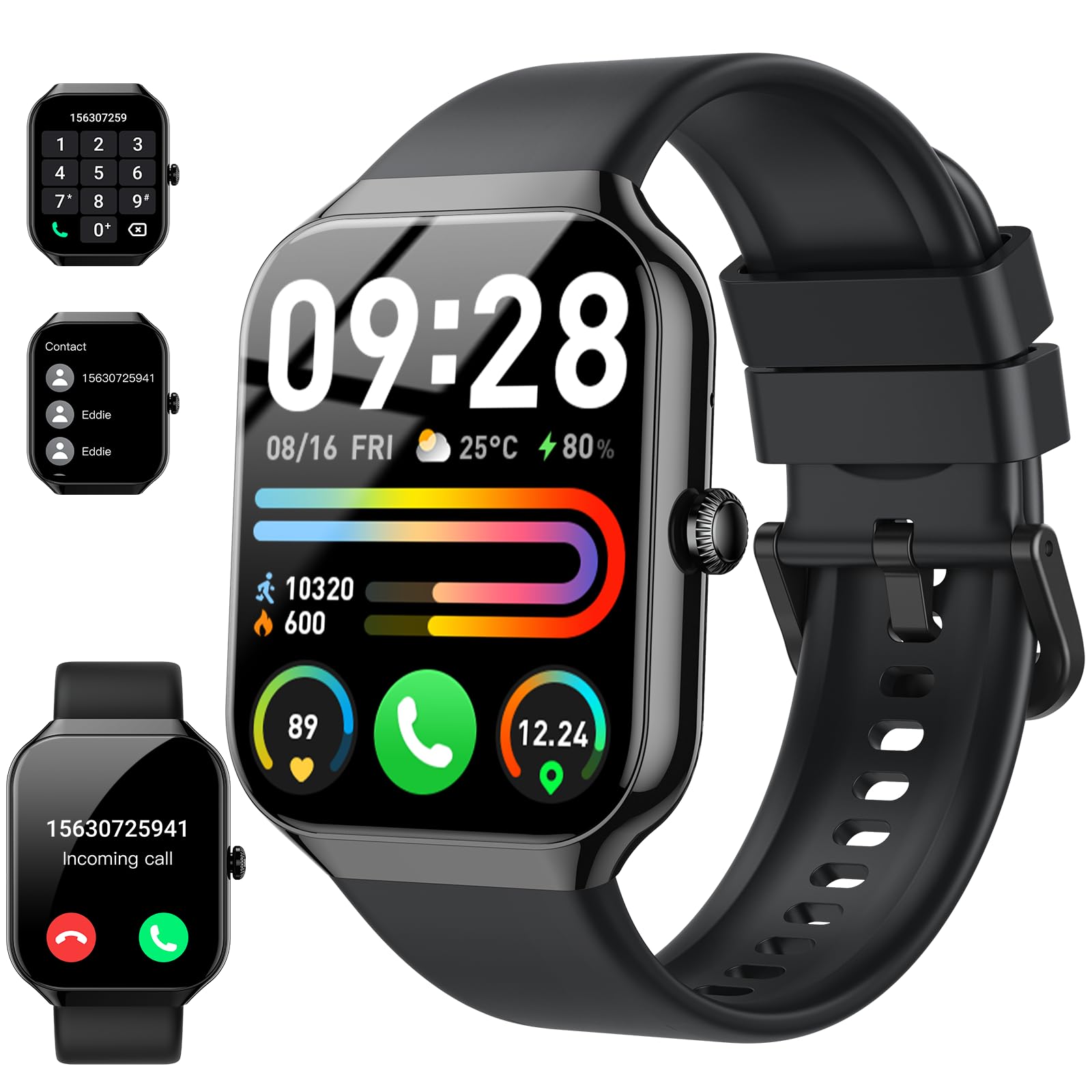 Smart Watch(Answer/Make Call), 1.96 '' Hd Smartwatch For Men Women, 2025 New Fitness Watch With 110+ Sport Modes, Heart Rate, Sl