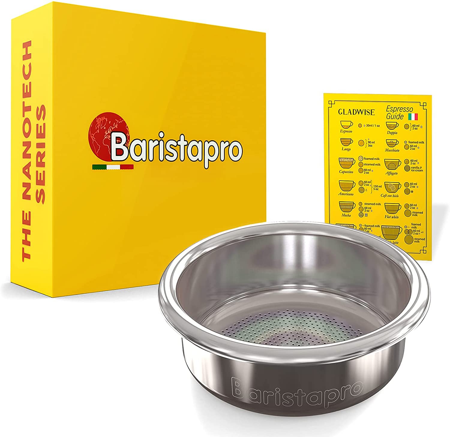 Ims Basket 58Mm 18 Gram Nanotech   Baristapro Precision Ridgeless Double Espresso Basket Filter Fits Most 58Mm Portafilter. Make