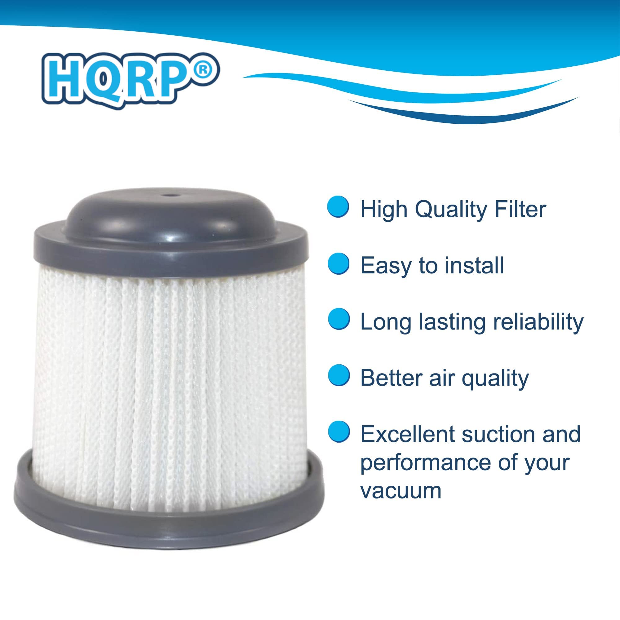Hqrp 2 Pack Washable Filter Compatible With Black & Decker Hfvb320J27, Hfvb315J22 Dustbuster, Hfvab320Jc26 Car Lithium Flex Hand