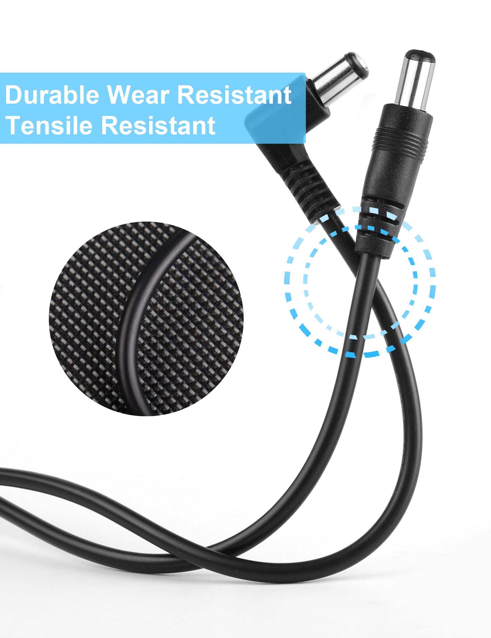 Mr.Power Guitar Effect Pedal Dc Cable 5.5 X 2.1Mm Power Lead/Cord, Male To Male 24Awg Connector Plug Wire Adapter (24 In, 8 Pack