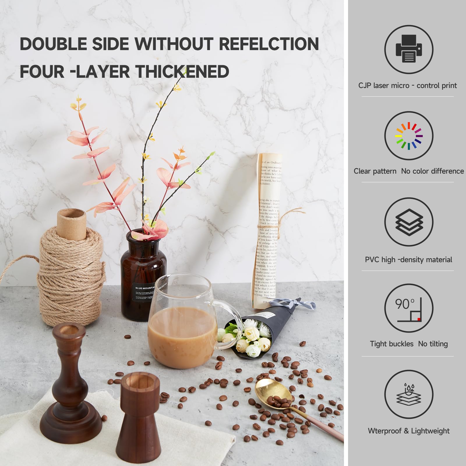 Beiyang 2 Pcs Photo Backdrop Boards With 2 Pcs Brackets For Flat Lay Or Food Photography Background