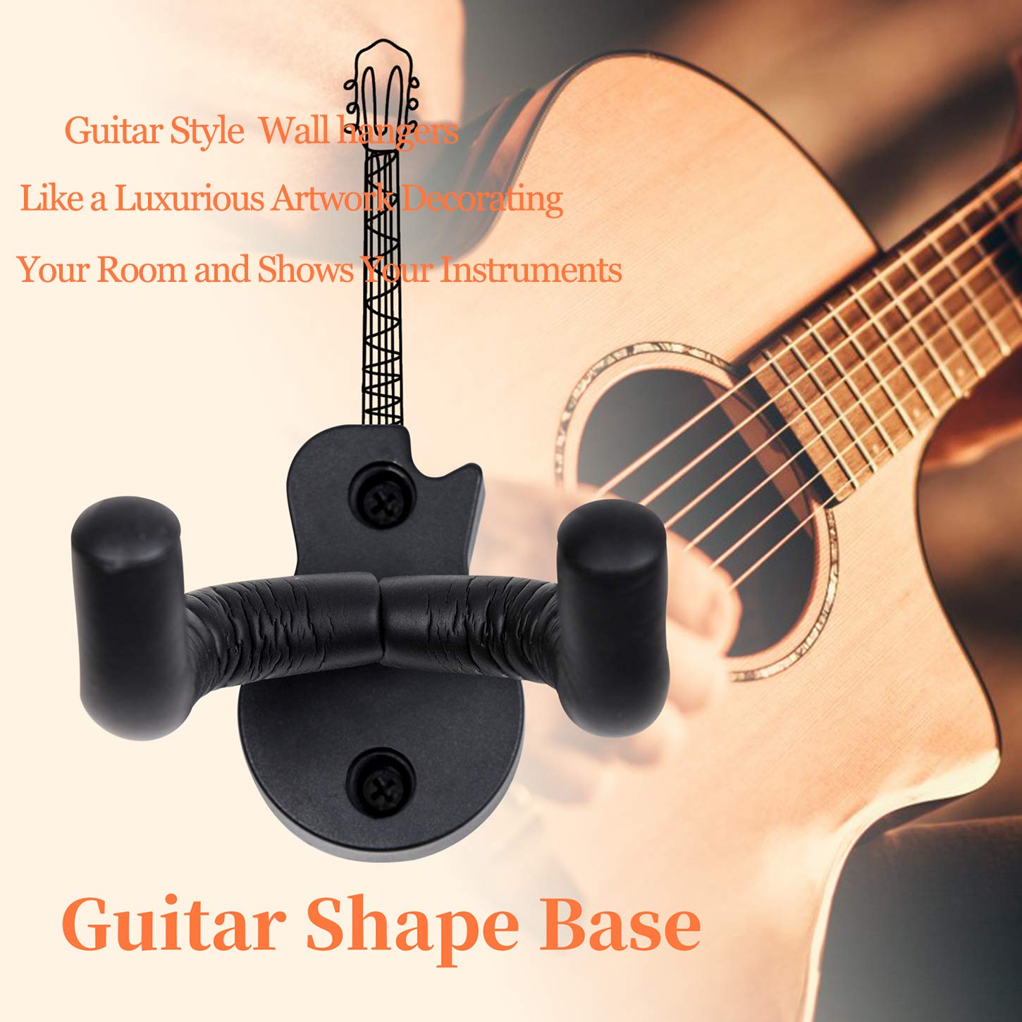 Guitar Hanger And Guitar Wall Mount Holder Hook Stand, String Instruments Wall Rack Bracket Hangers For Acoustic Electric Bass C