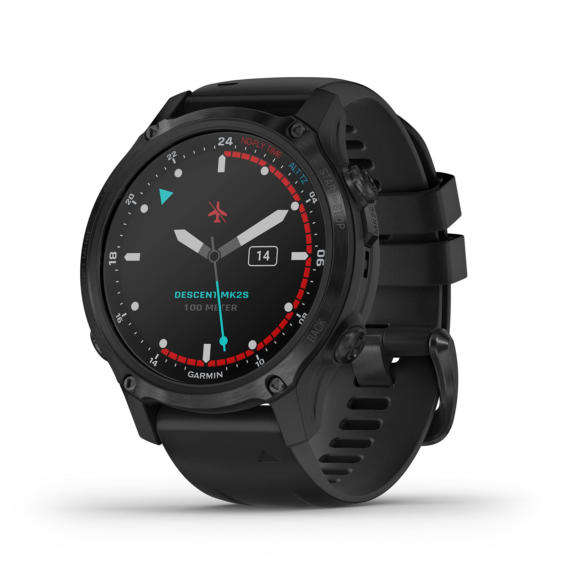 Garmin Descent Mk2S, Smaller-Sized Watch-Style Dive Computer, Multisport Training/Smart Features, Gray With Black Silicone Band,
