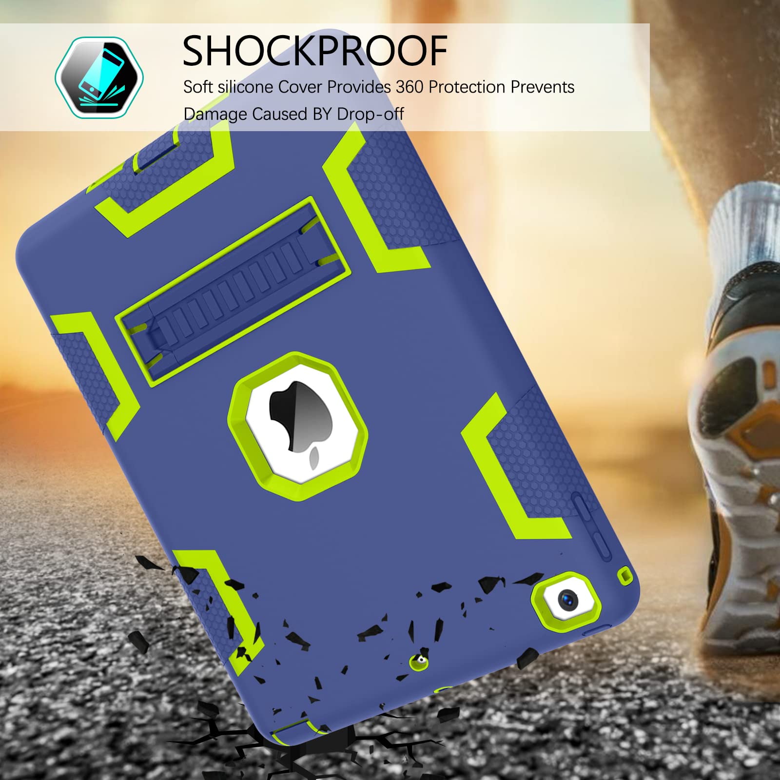 Bentoben For Ipad 6Th Generation Case, Ipad 5Th Generation Case, Ipad 9.7 2018/2017 Case, 3 In 1 Heavy Duty Rugged Shockproof Ki